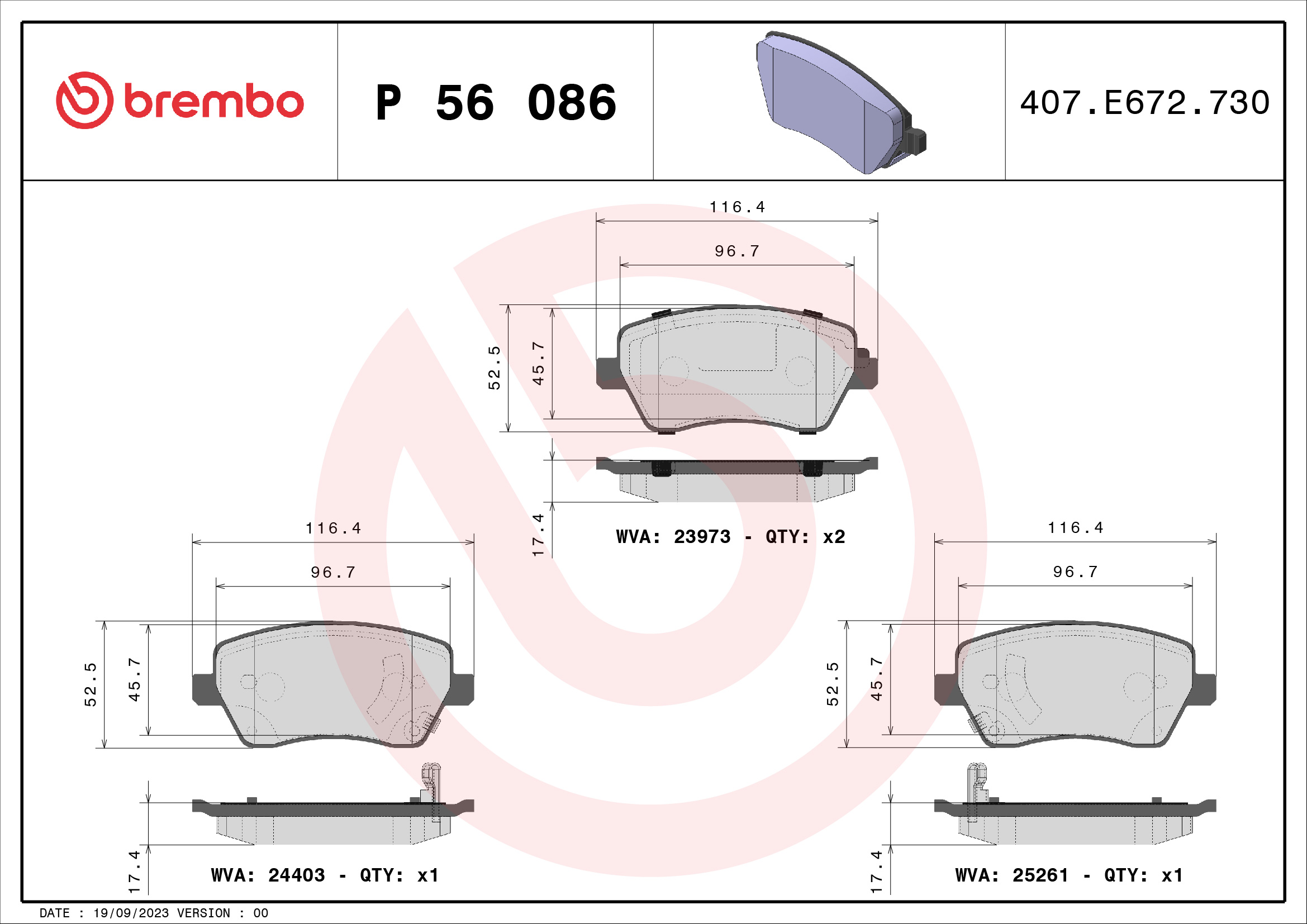 BREMBO P 56 086 Kit...