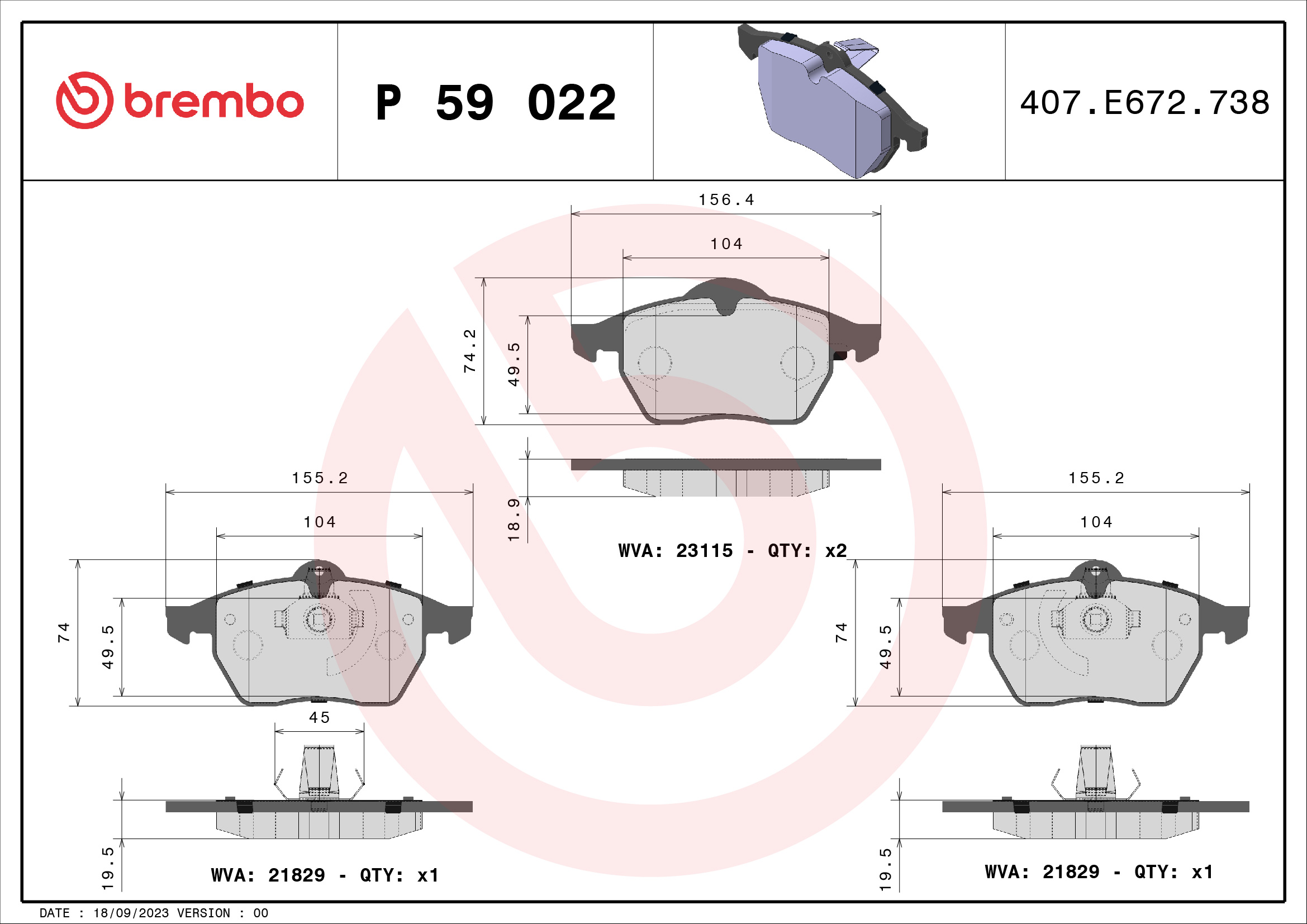 BREMBO P 59 022 Kit...