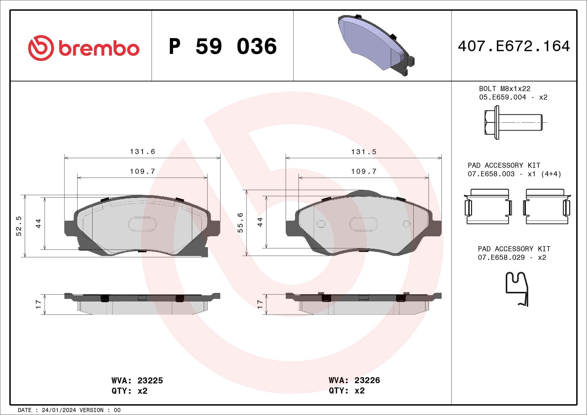 BREMBO P 59 036 Kit...