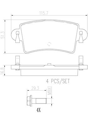 BREMBO P59040N PRIME LINE - Ceramic Bremsbelagsatz, Scheibenbremse