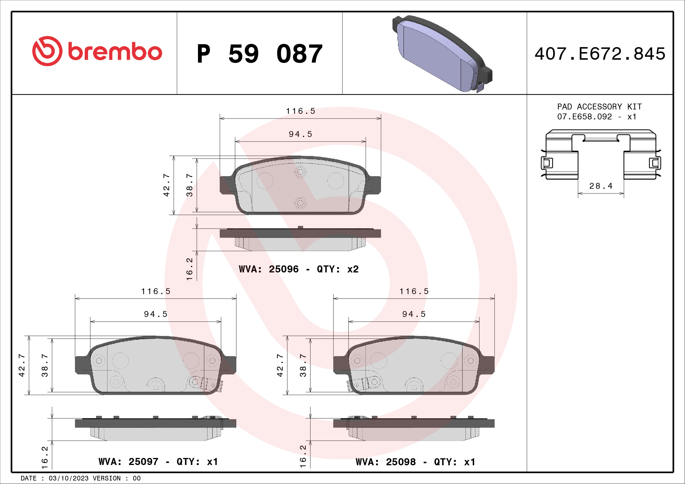 BREMBO P 59 087 Kit...
