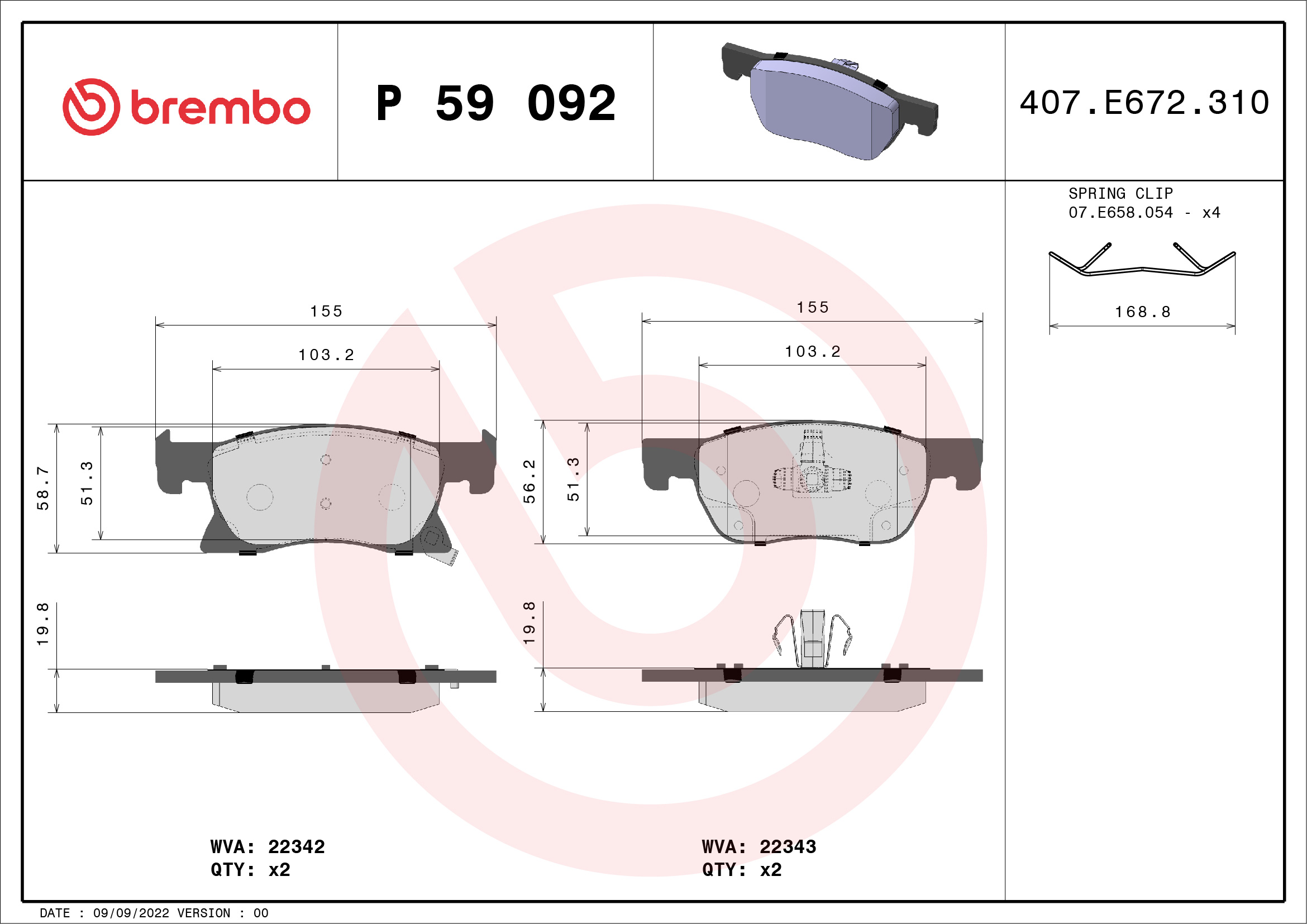 BREMBO P 59 092 Kit...