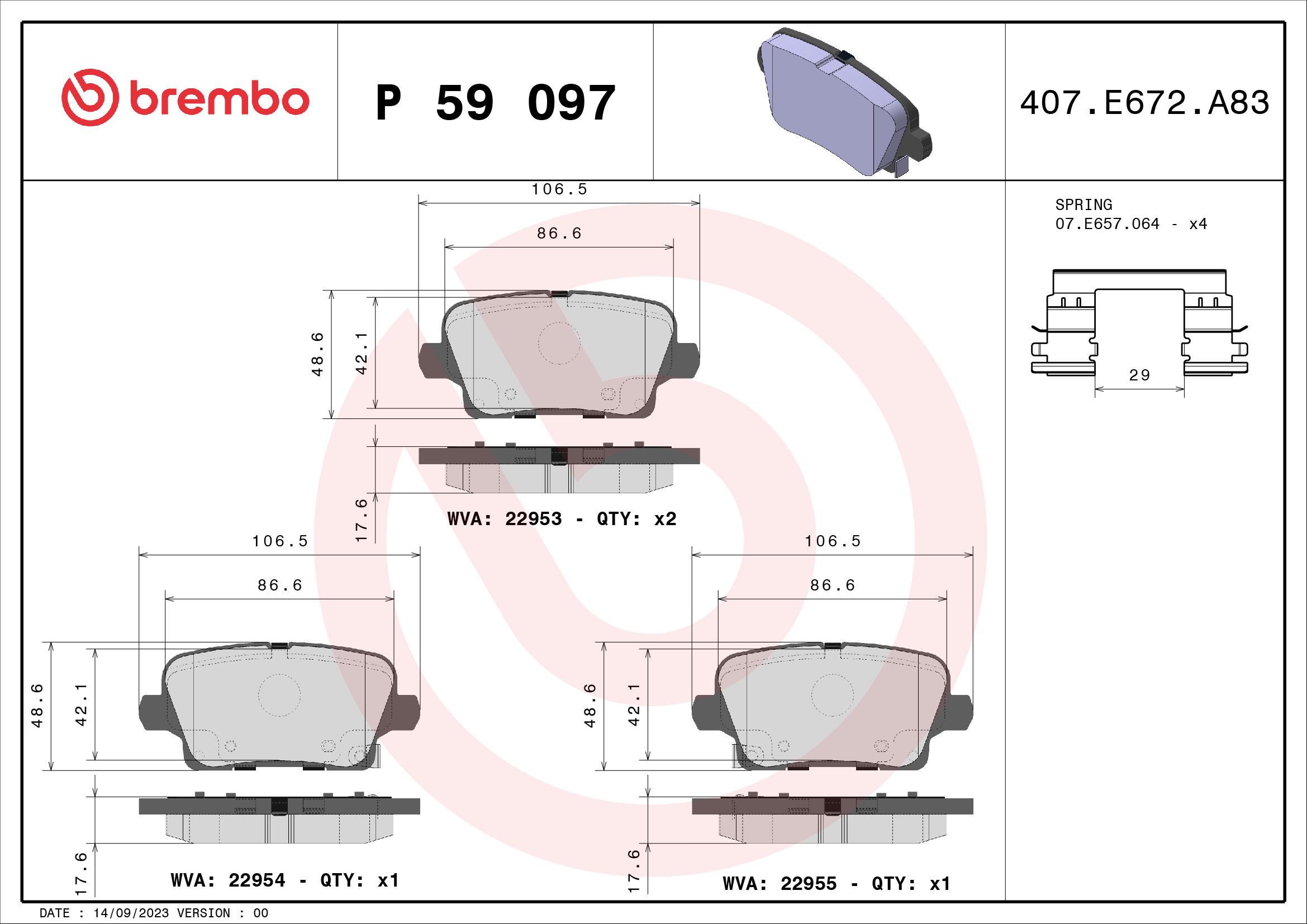 BREMBO P 59 097 PRIME LINE...