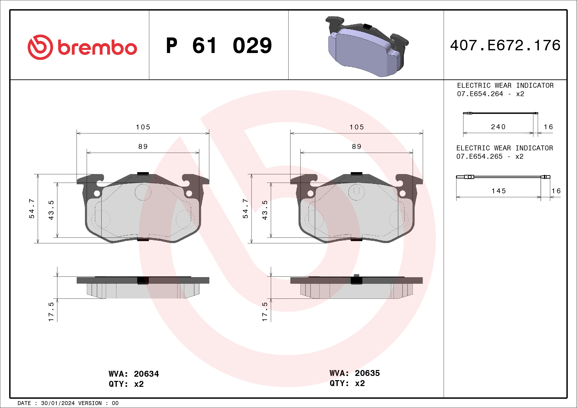 BREMBO P 61 029 Kit...