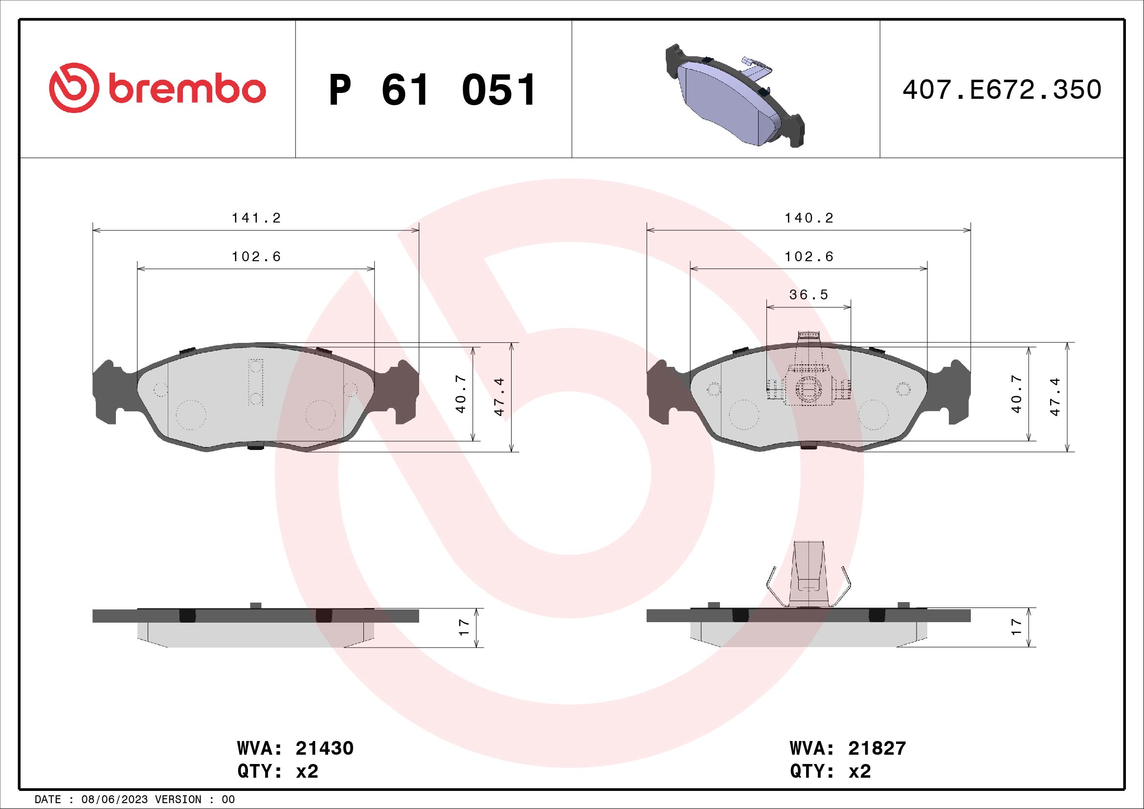 BREMBO P 61 051 Kit...