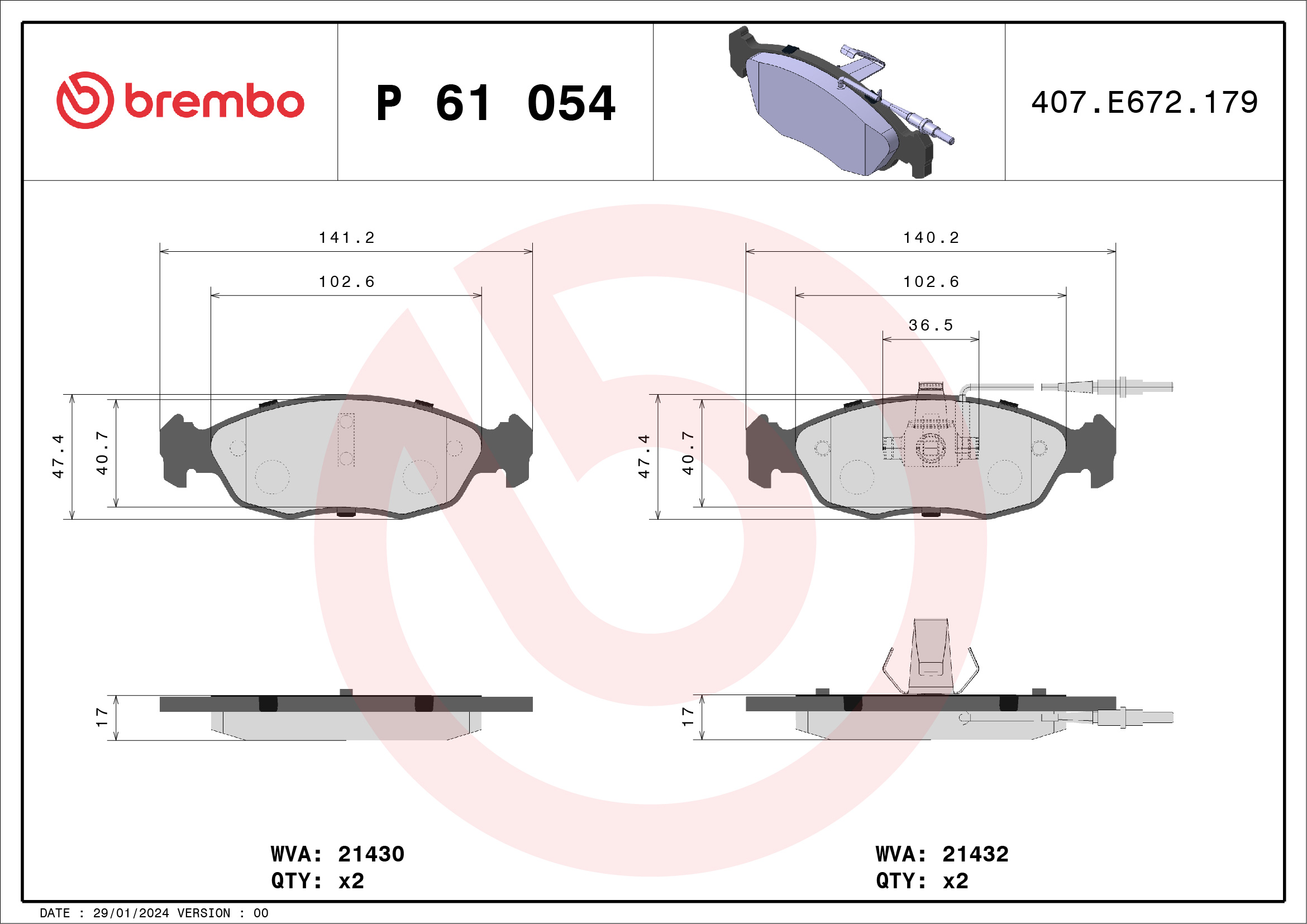 BREMBO P 61 054 Kit...