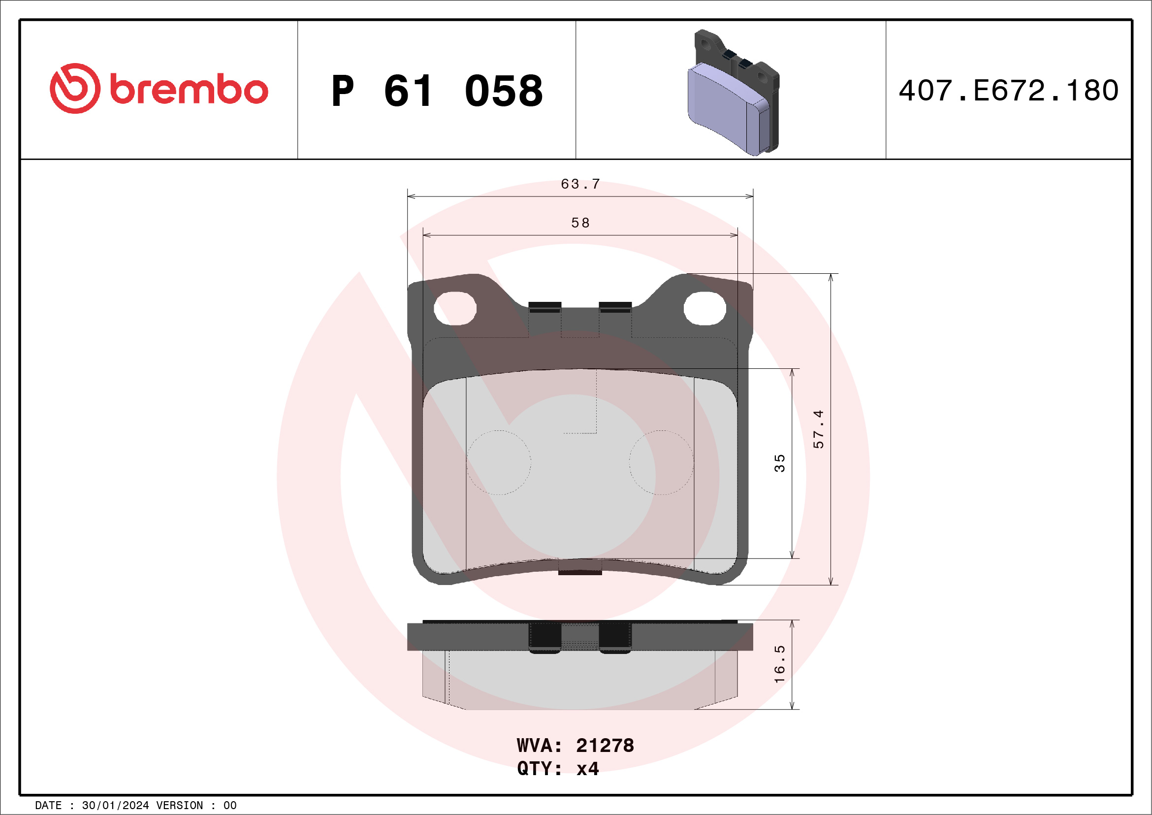 BREMBO P 61 058 Kit...