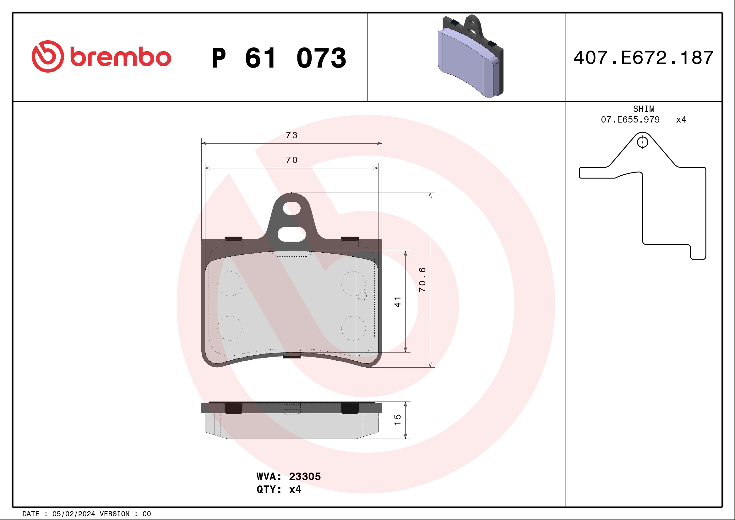 BREMBO P 61 073 PRIME LINE...