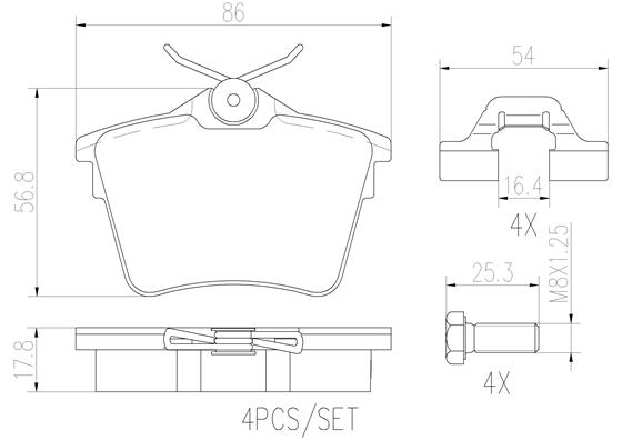 BREMBO P61079N PRIME LINE - Ceramic Bremsbelagsatz, Scheibenbremse