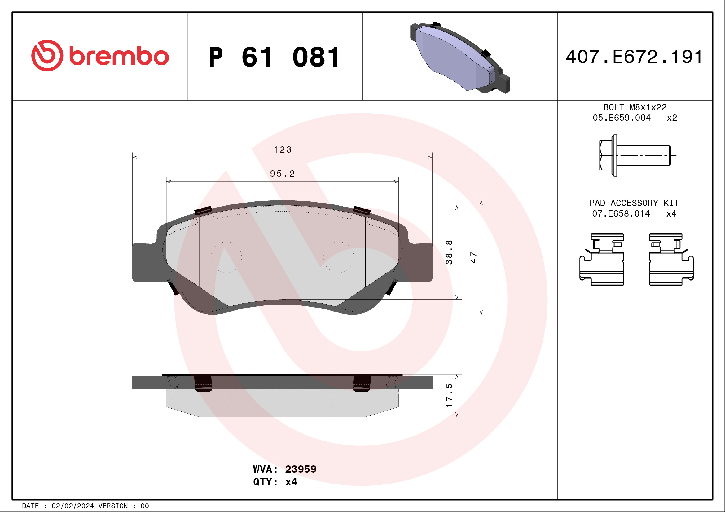 BREMBO P 61 081 Kit...