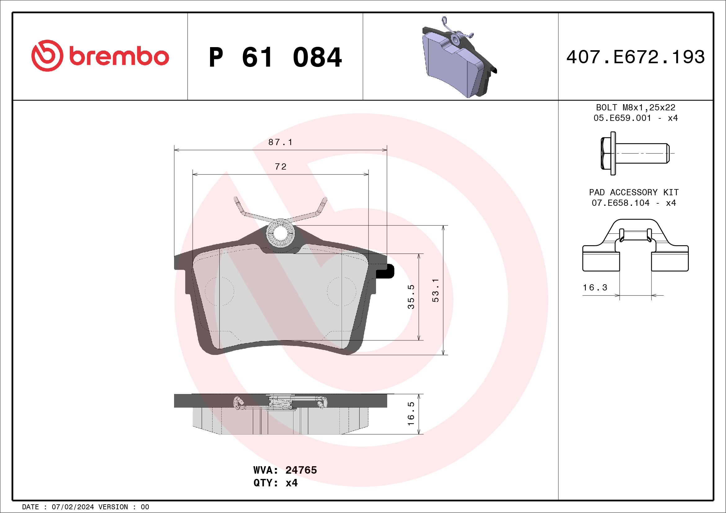 BREMBO P 61 084 Kit...