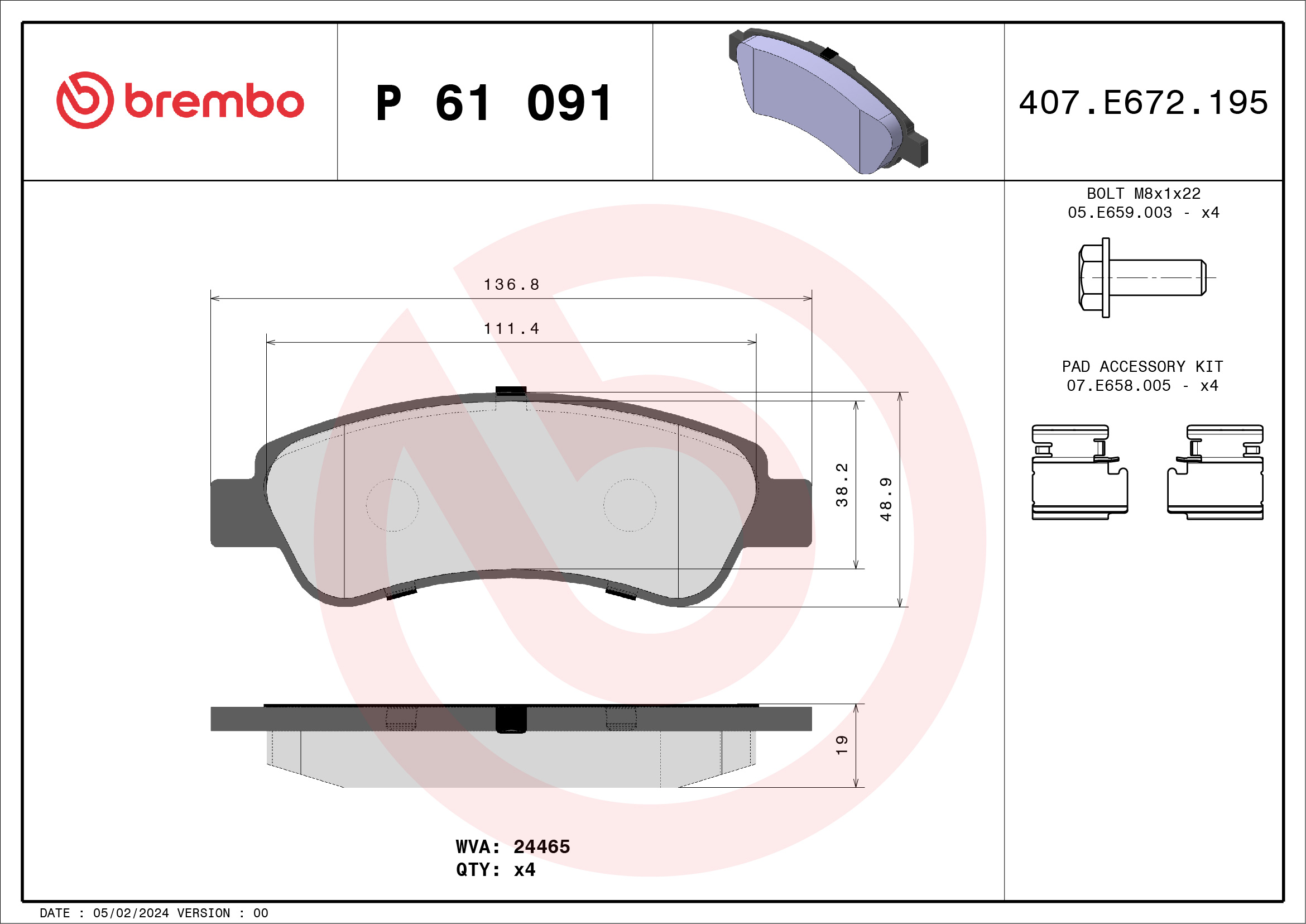 BREMBO P 61 091 Kit...
