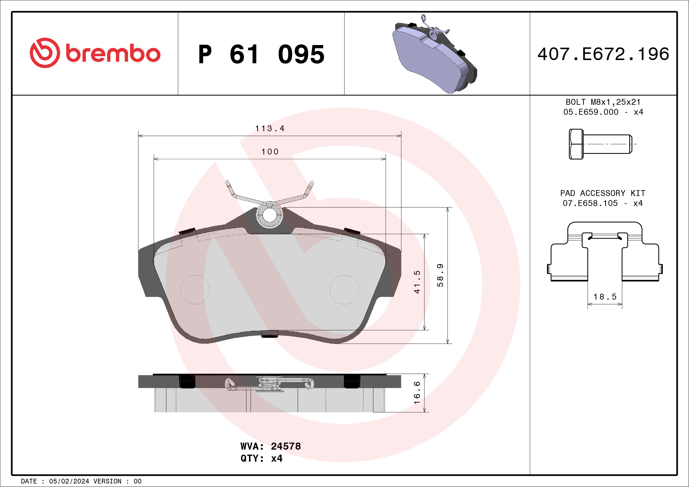 BREMBO P 61 095 Kit...