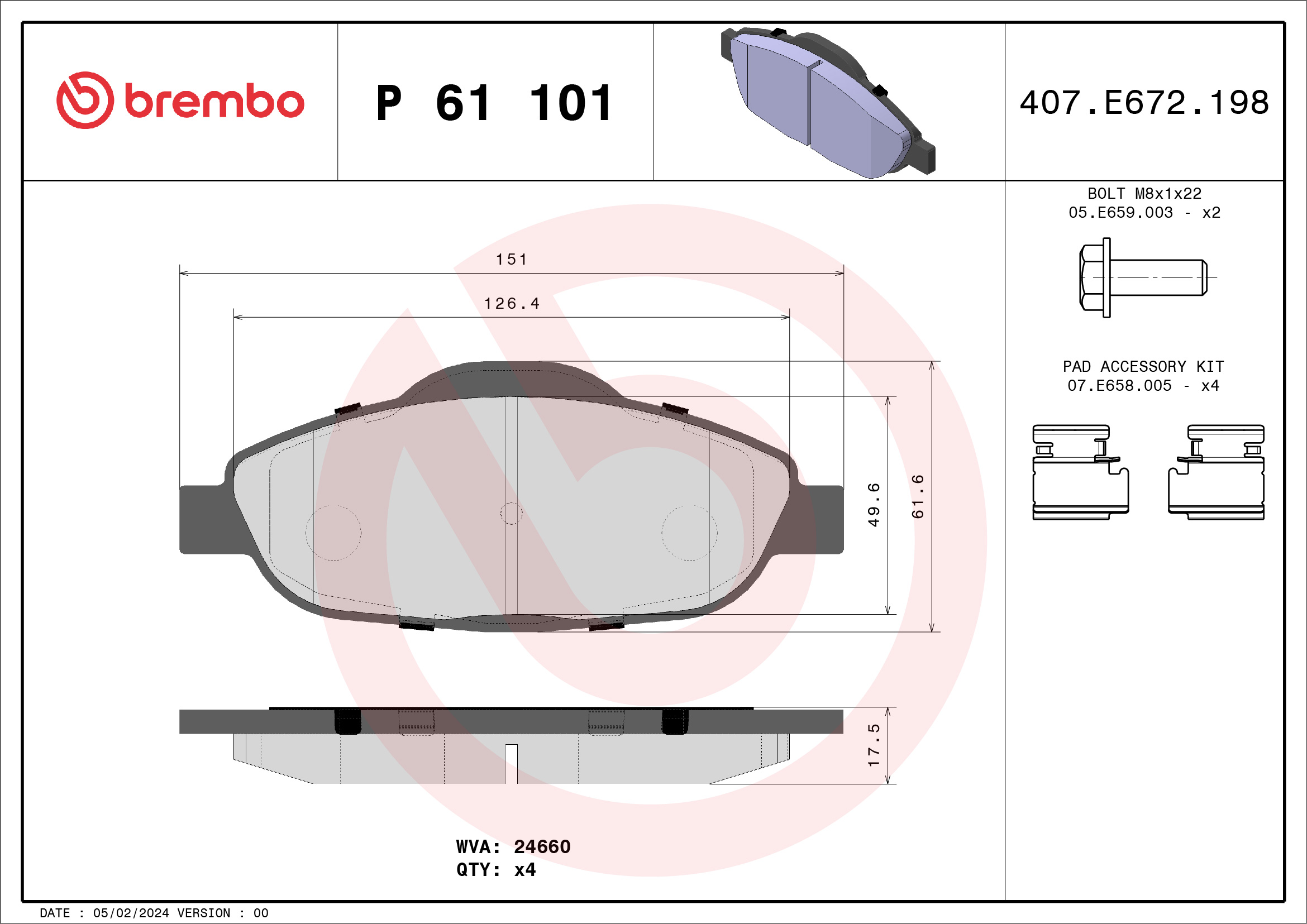 BREMBO P 61 101 PRIME LINE...