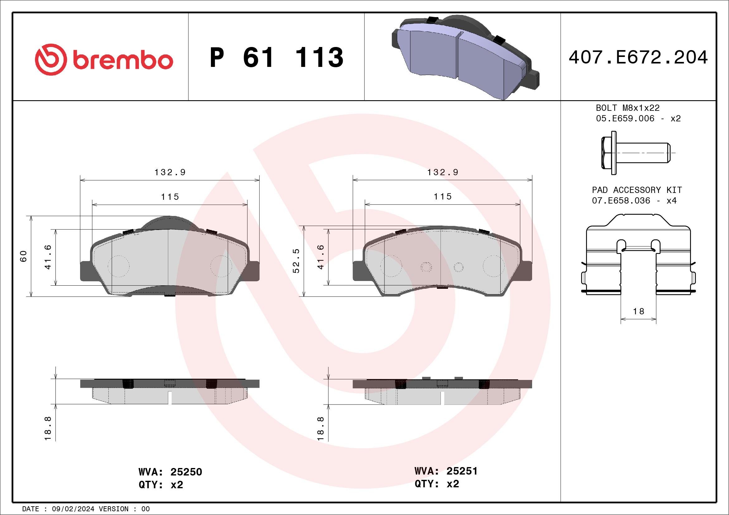 BREMBO P 61 113 PRIME LINE...