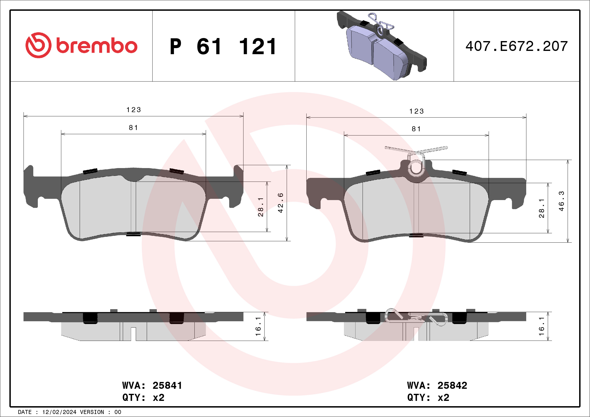 BREMBO P 61 121...