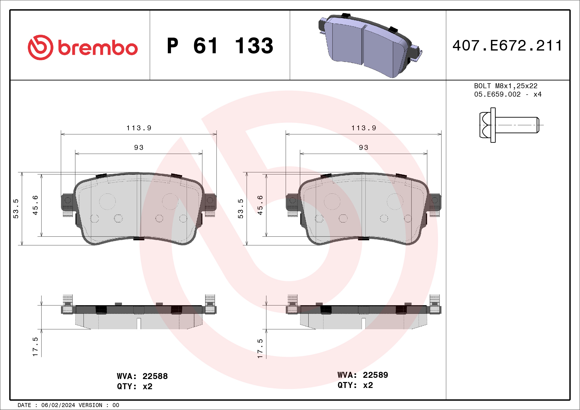 BREMBO P 61 133 Kit...