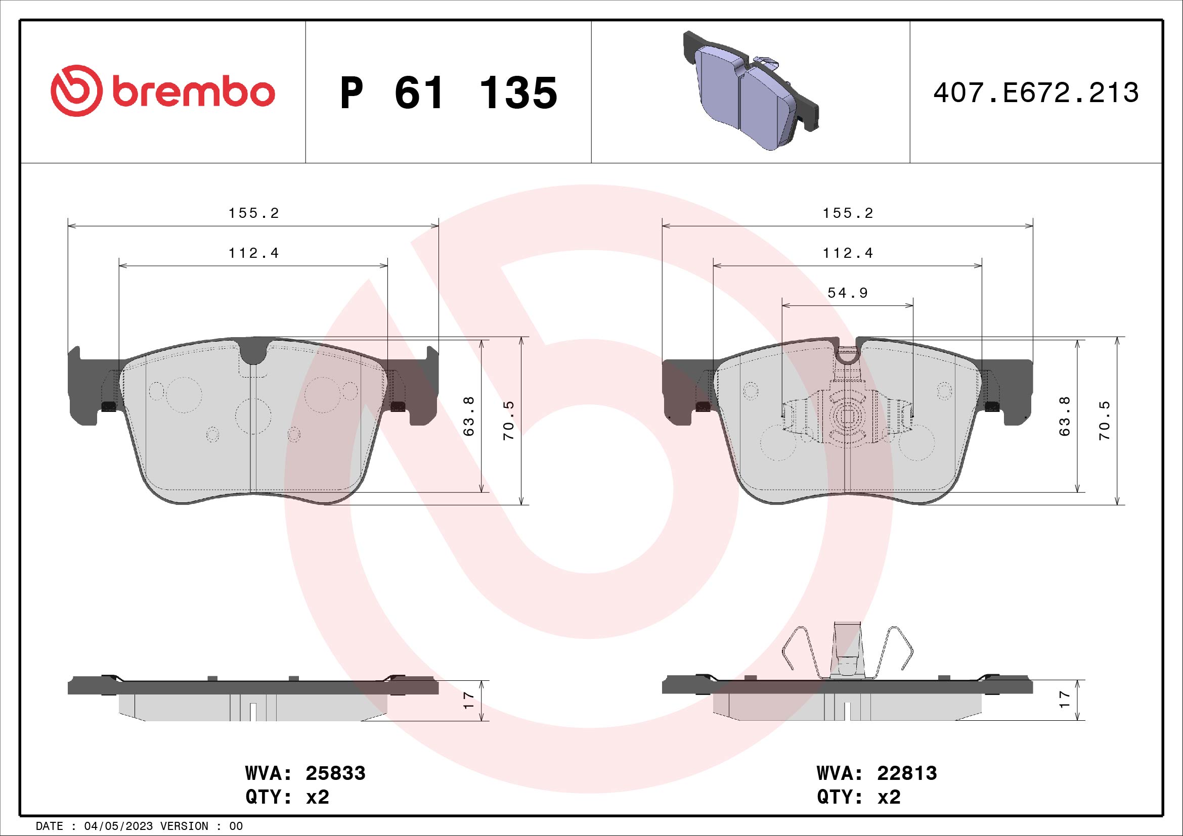 BREMBO P 61 135...