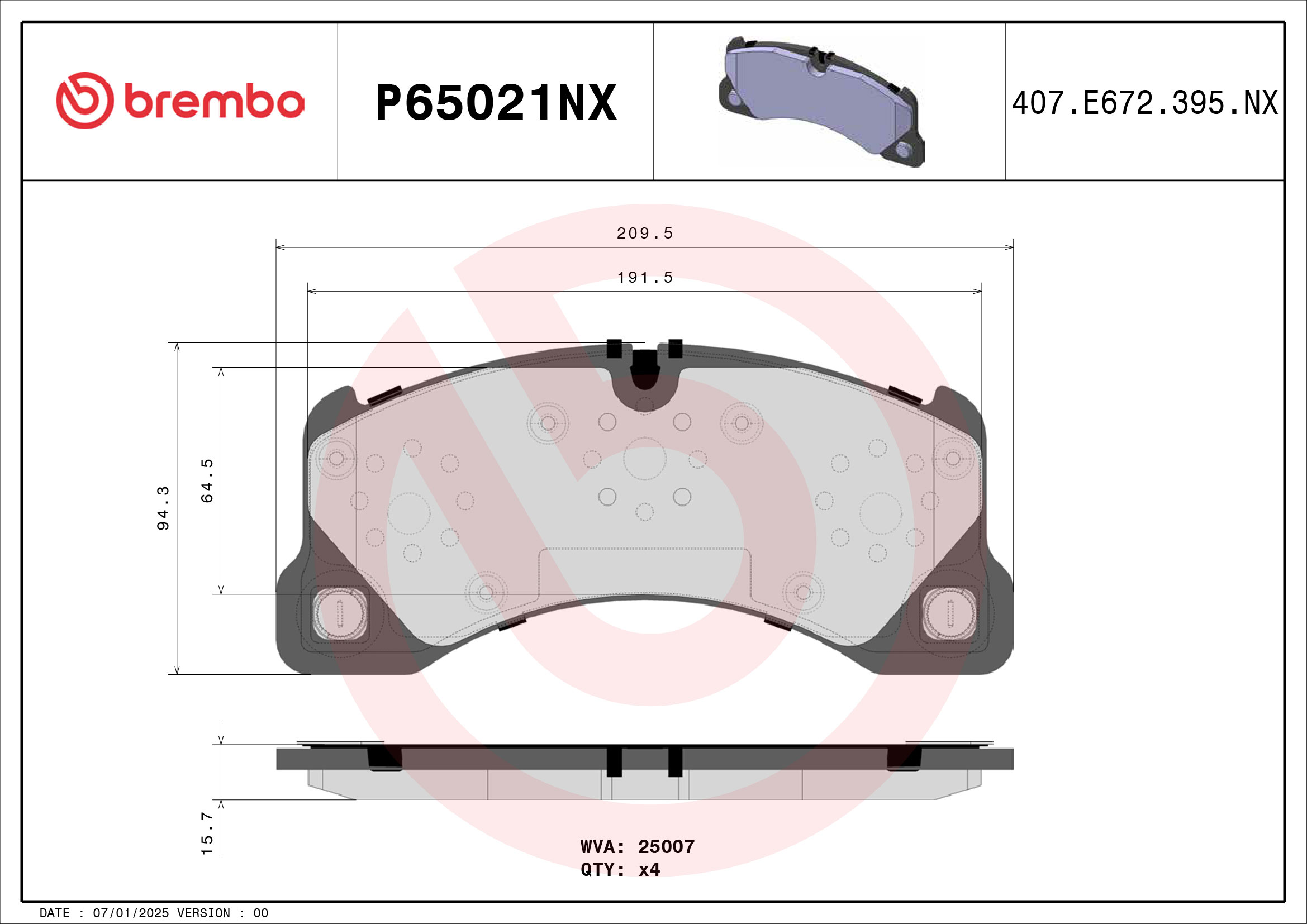BREMBO P65021NX Kit...