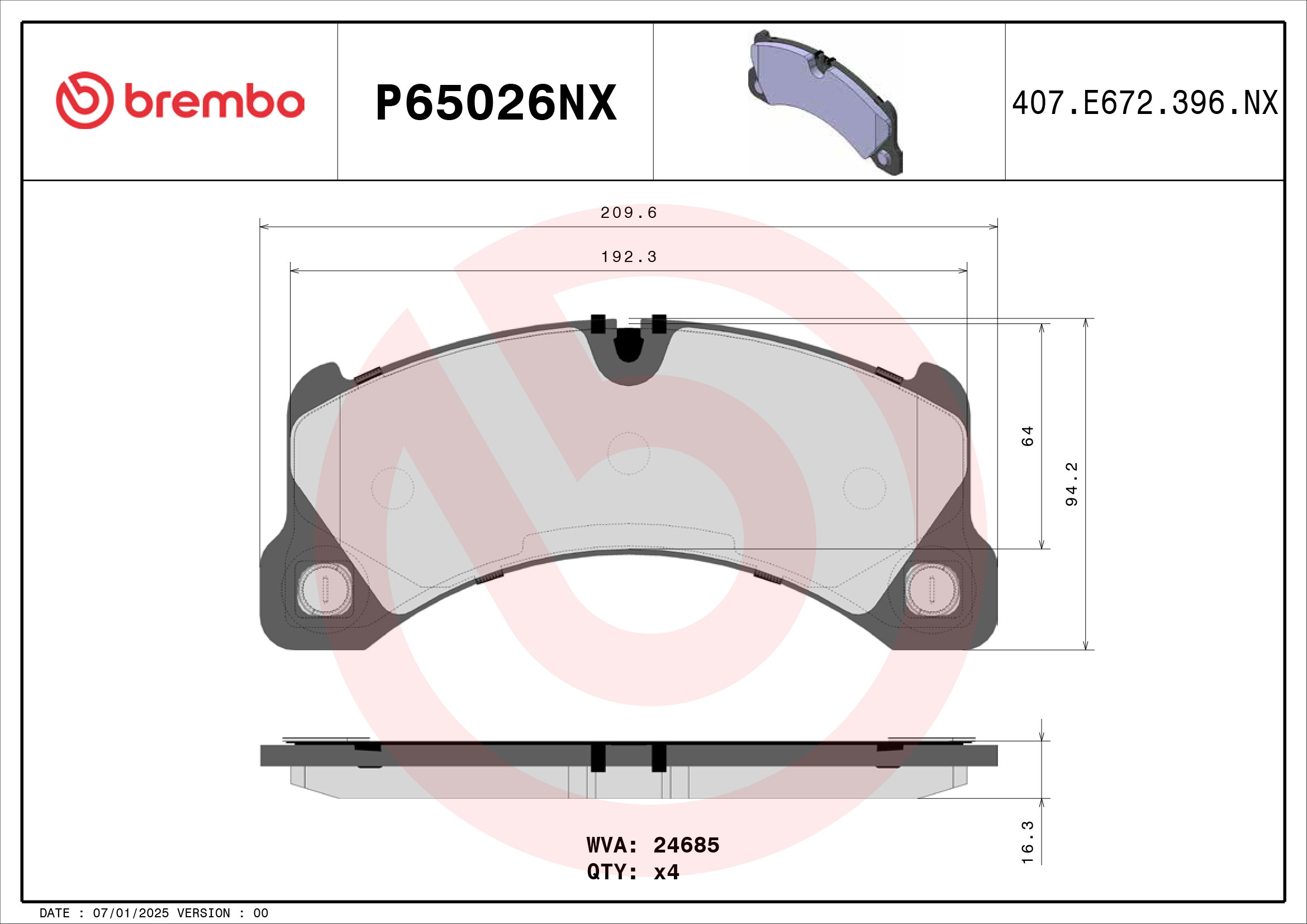 BREMBO P65026NX Kit...