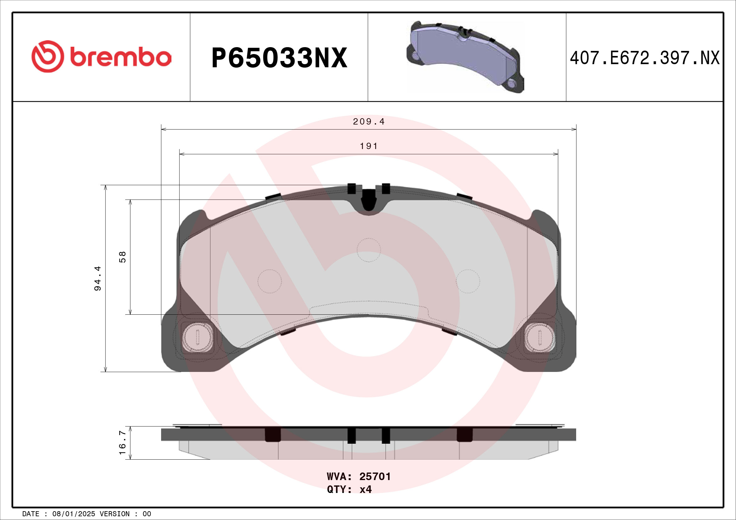 BREMBO P65033NX Kit...