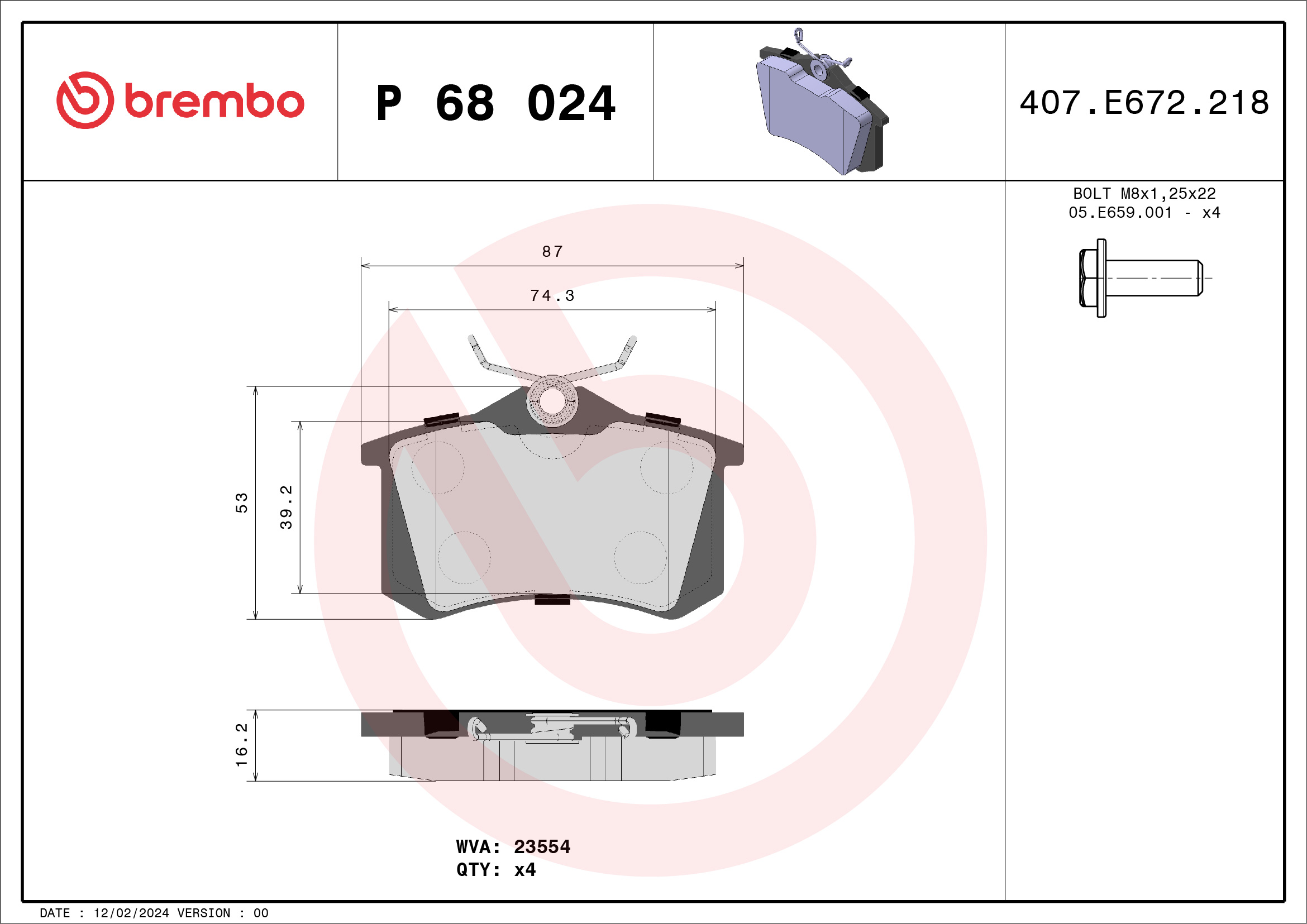 BREMBO P 68 024X Kit...