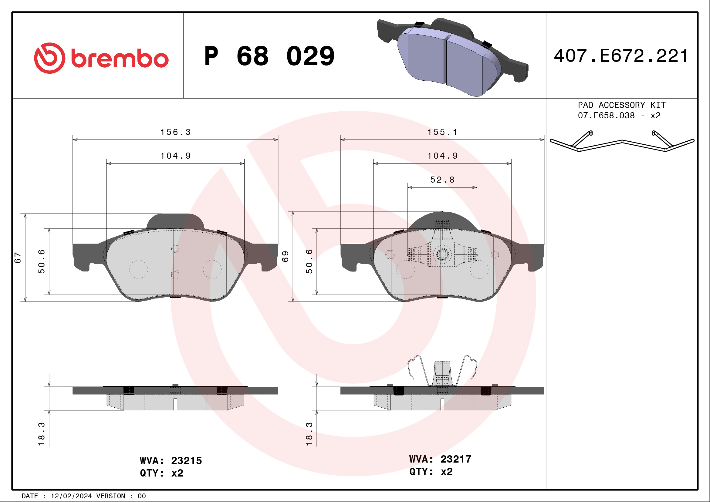 BREMBO P 68 029 Kit...