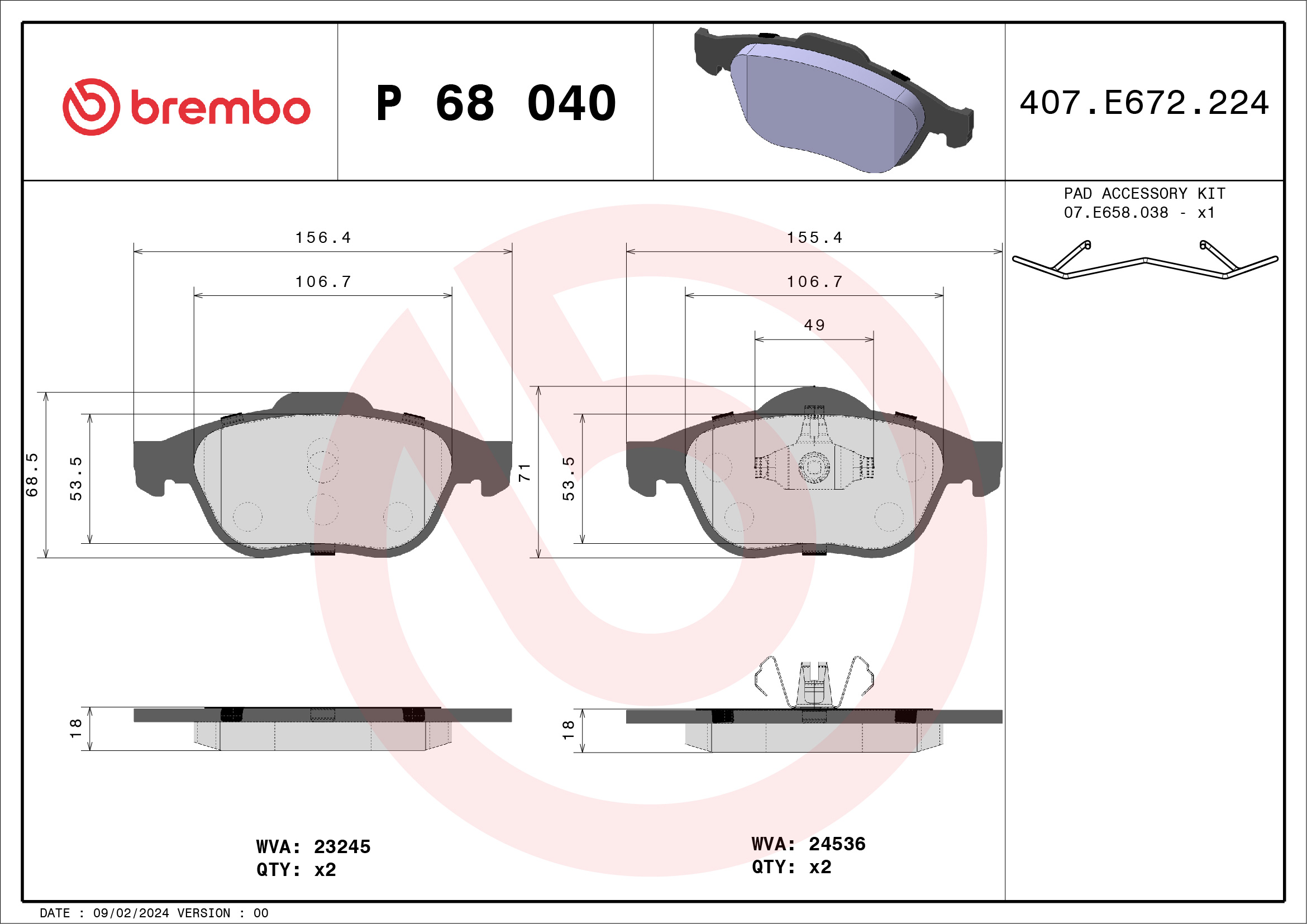 BREMBO P 68 040 Kit...