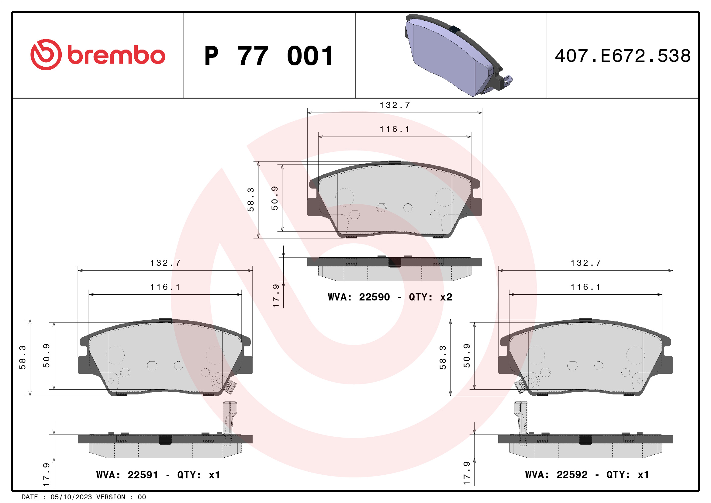 BREMBO P 77 001 Kit...