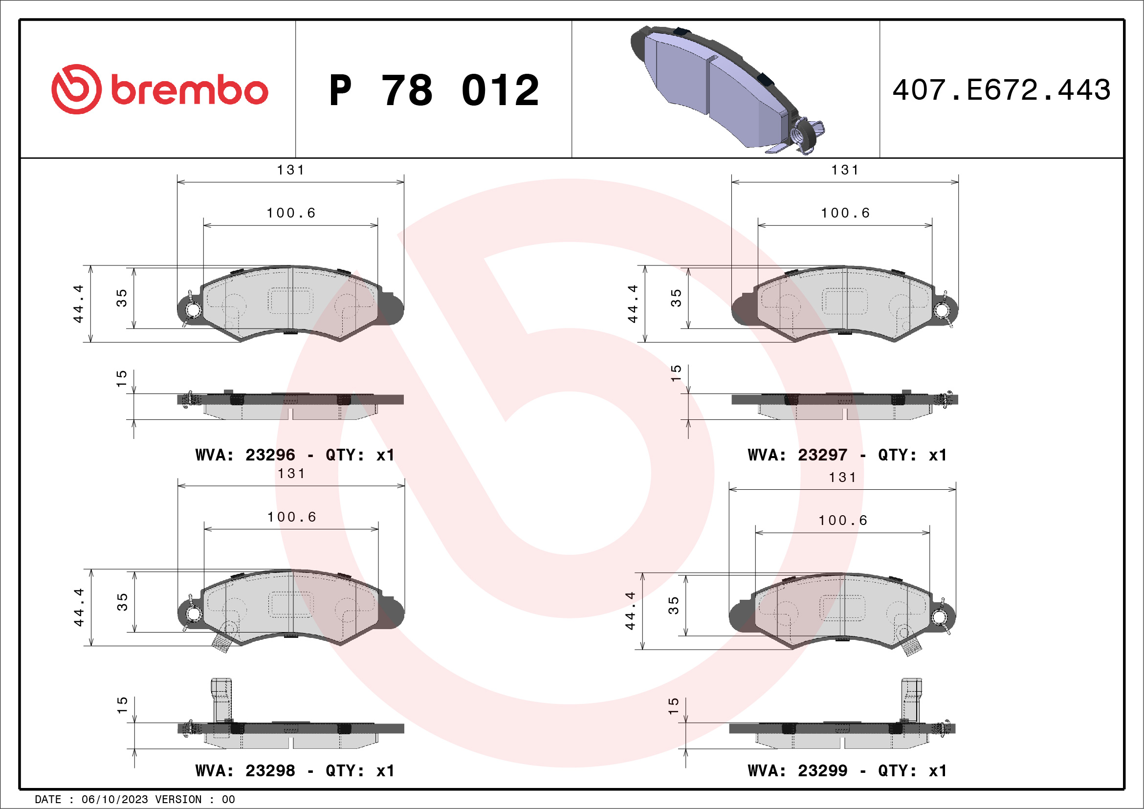 BREMBO P 78 012 Kit...