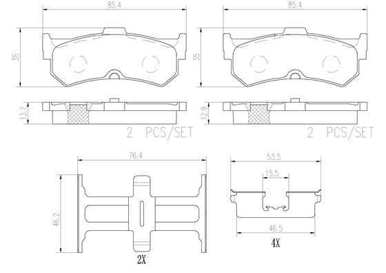 BREMBO P78023N PRIME LINE - Ceramic Bremsbelagsatz, Scheibenbremse