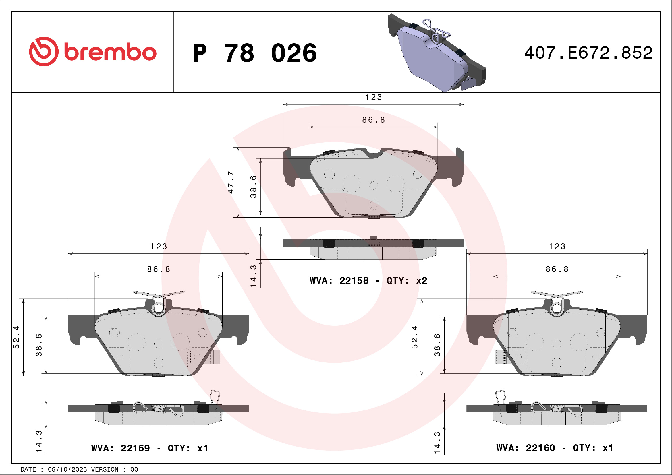 BREMBO P 78 026 Kit...