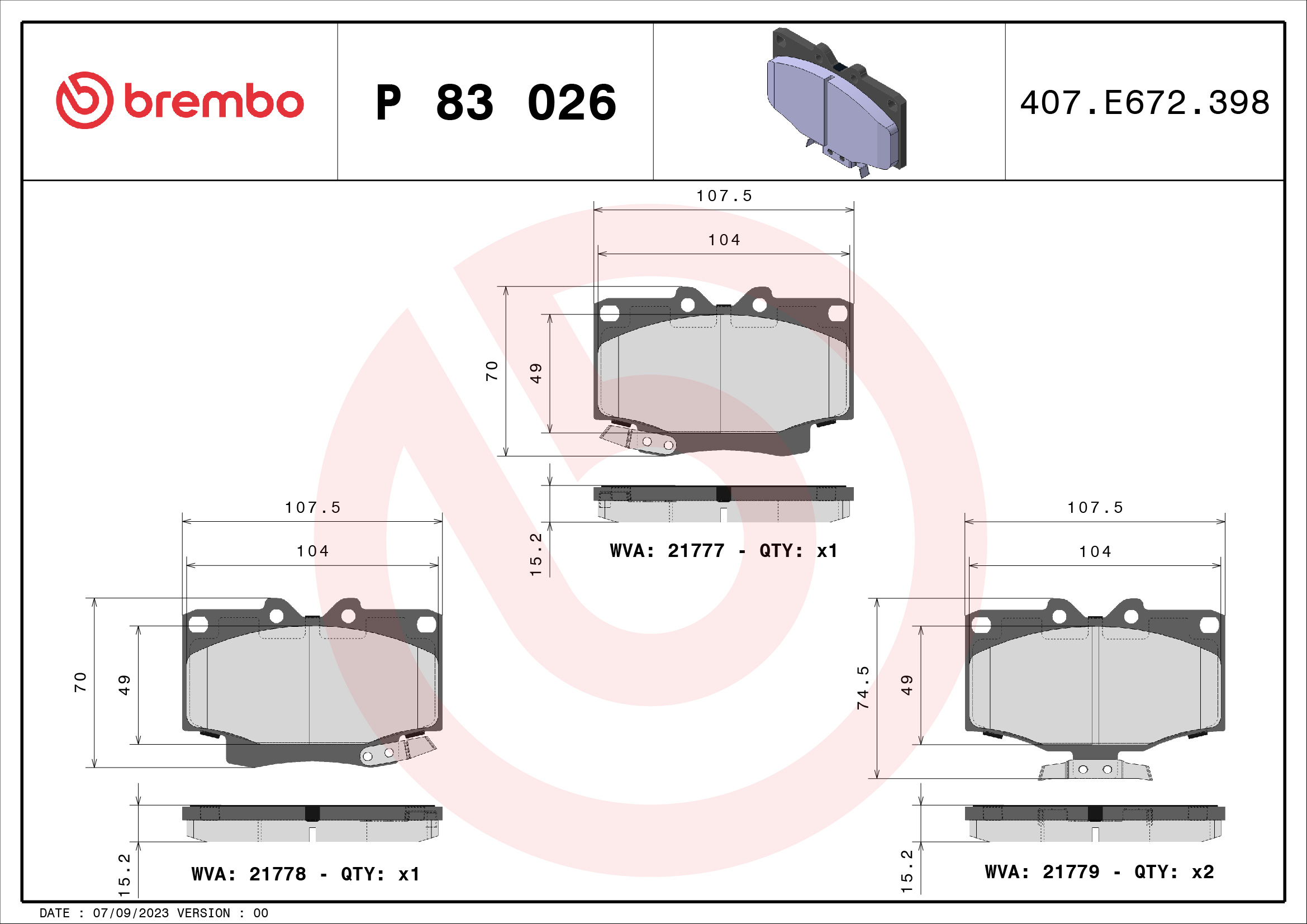 BREMBO P 83 026...