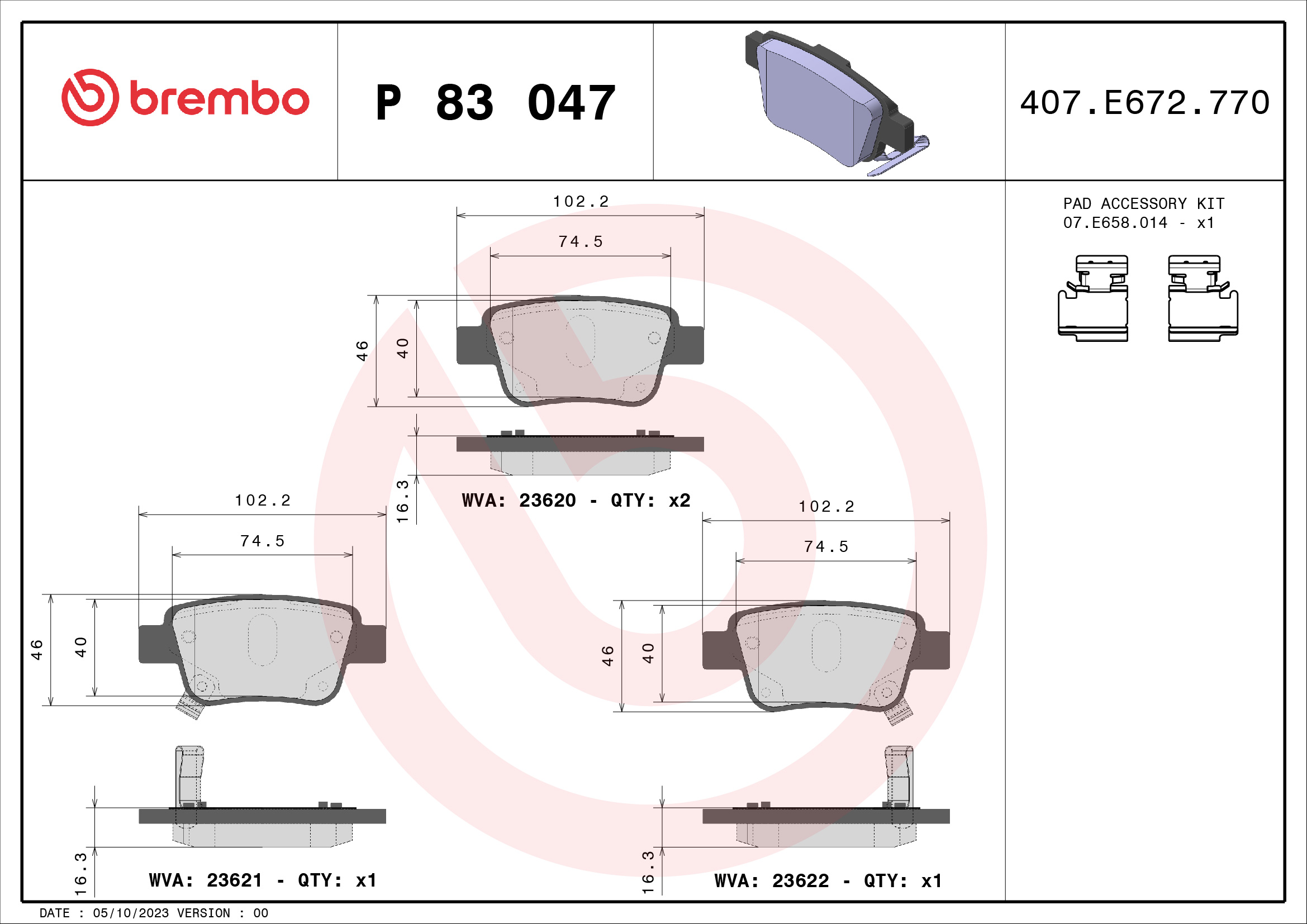 BREMBO P 83 047 Kit...