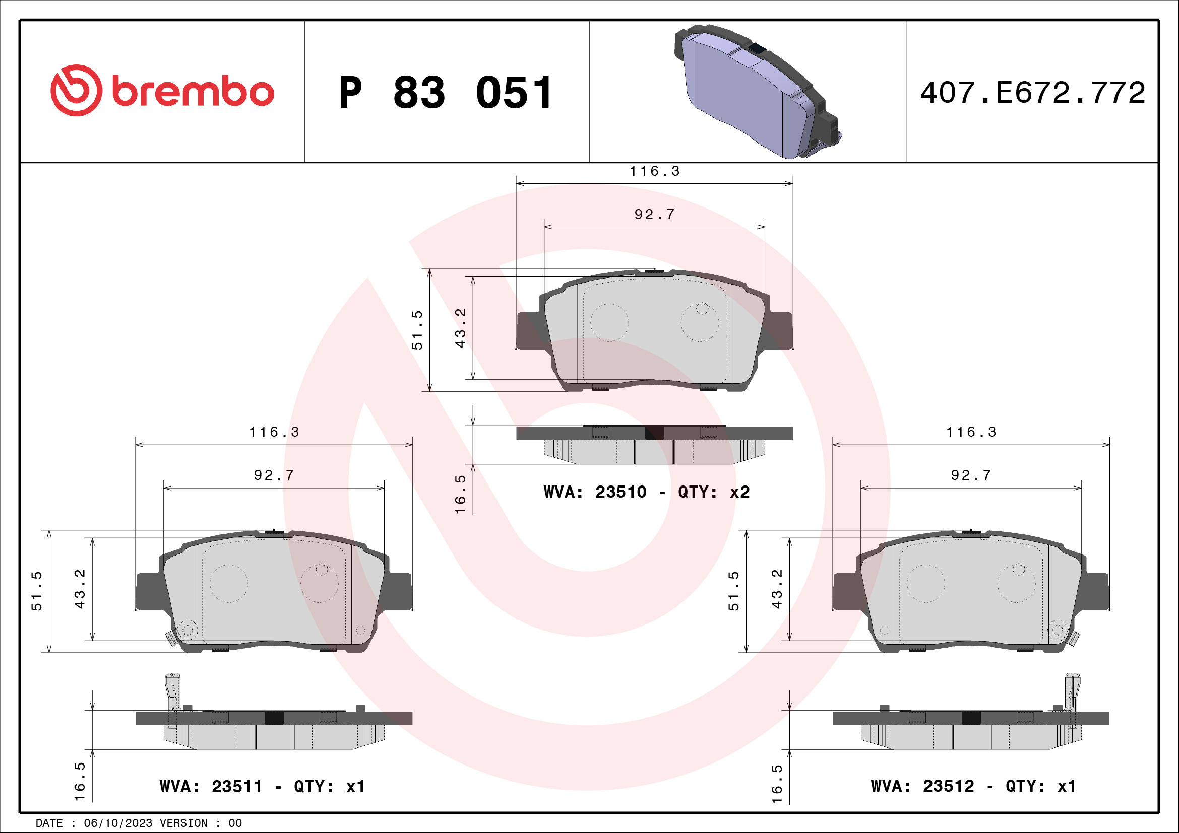 BREMBO P 83 051 Kit...