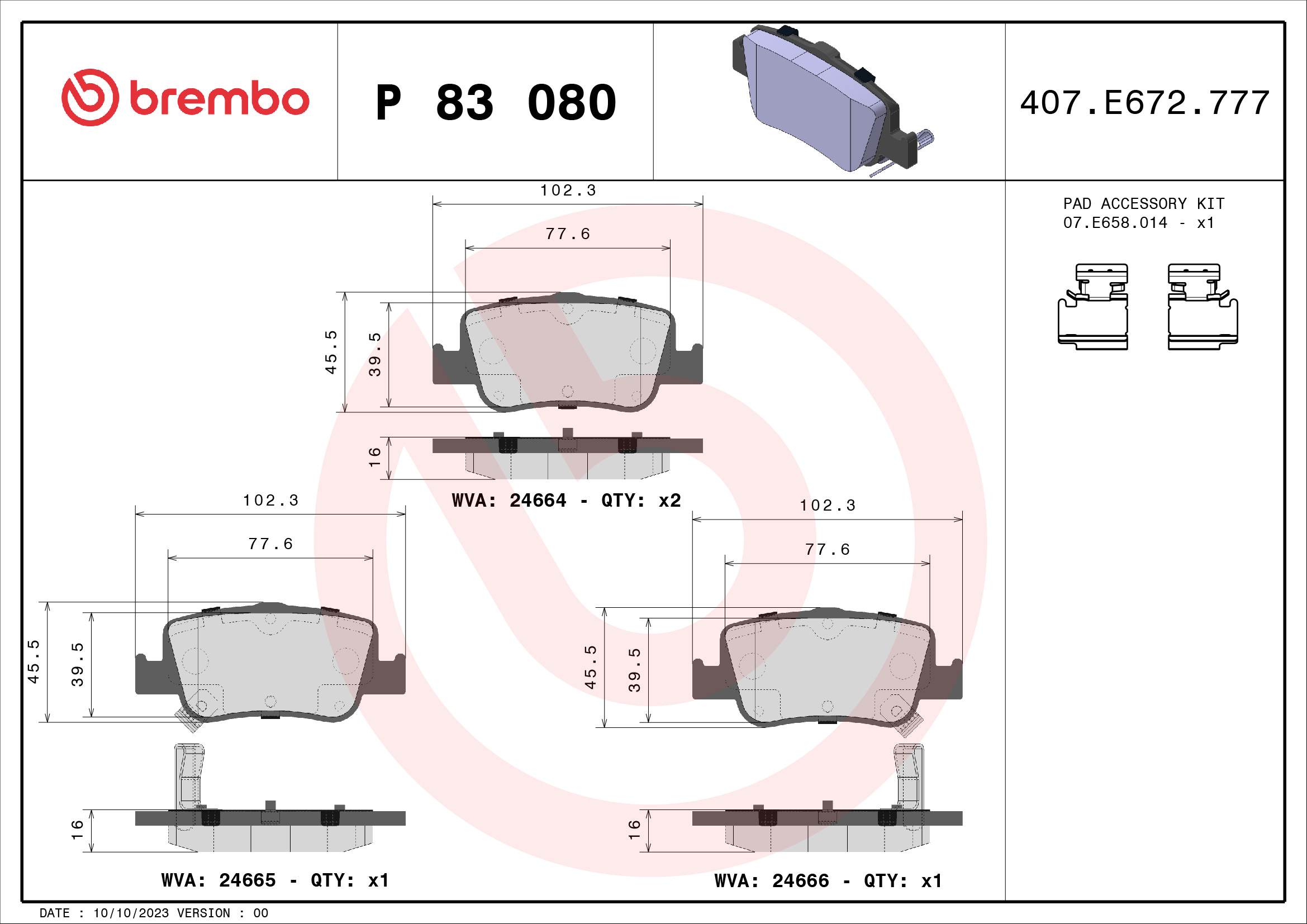 BREMBO P 83 080 Kit...
