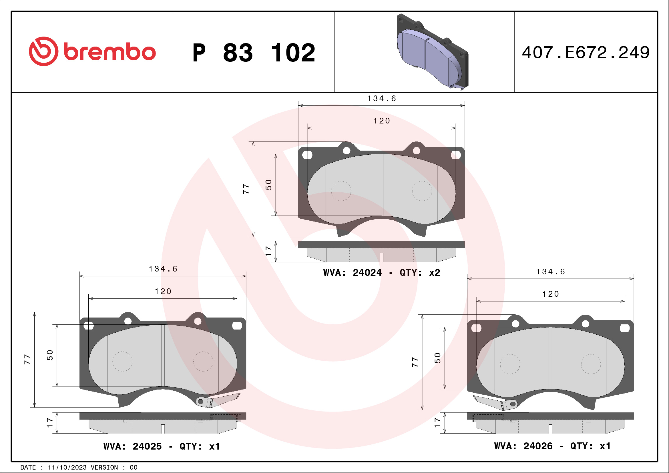 BREMBO P 83 102 PRIME LINE...