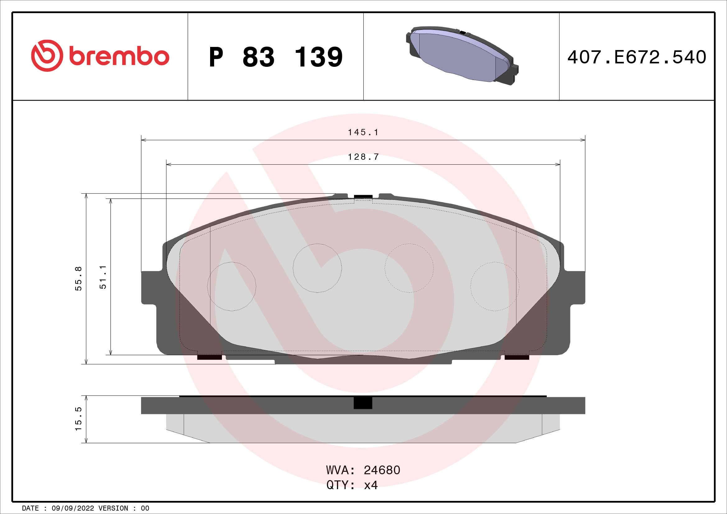 BREMBO P 83 139 Kit...