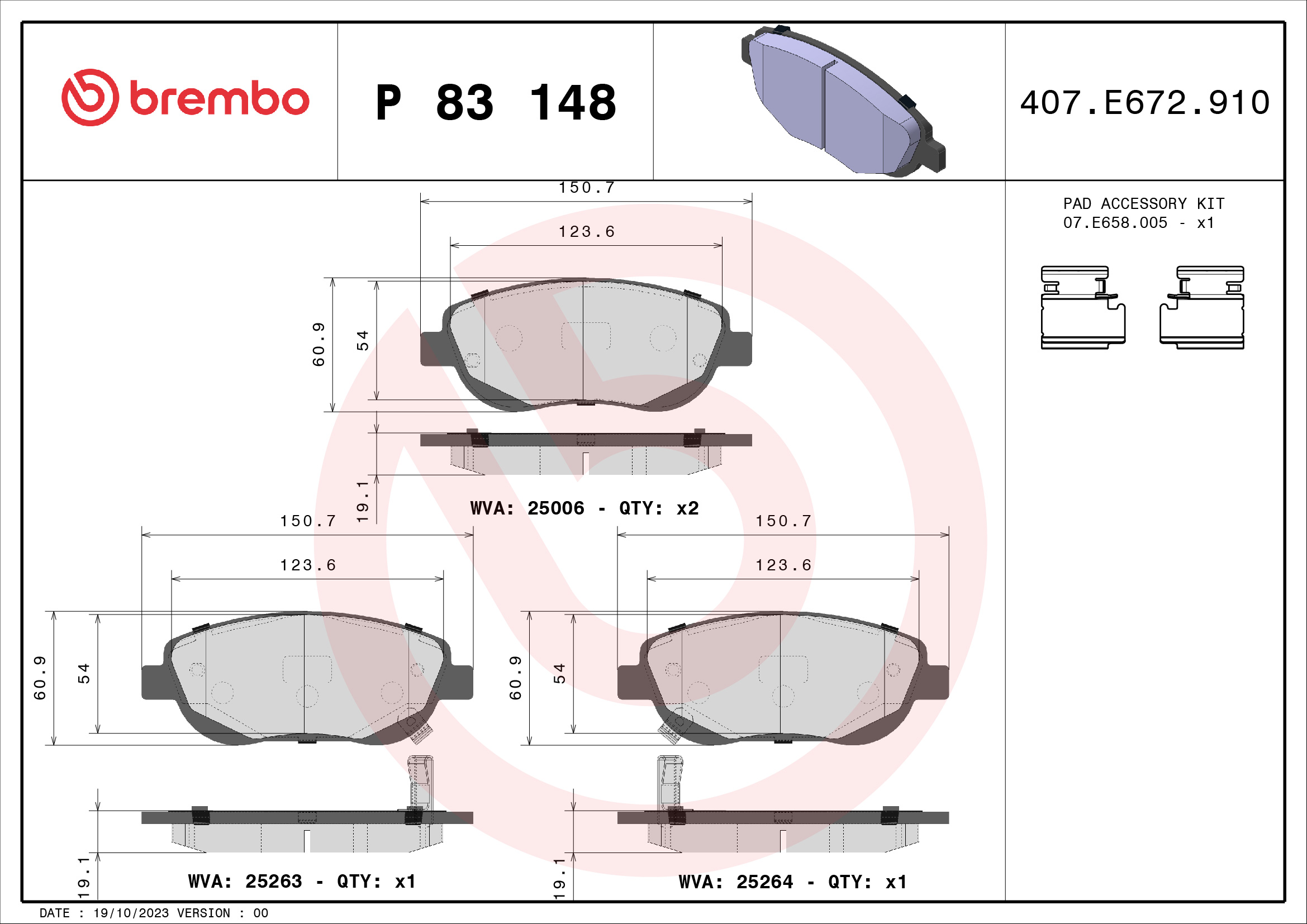 BREMBO P 83 148 Kit...