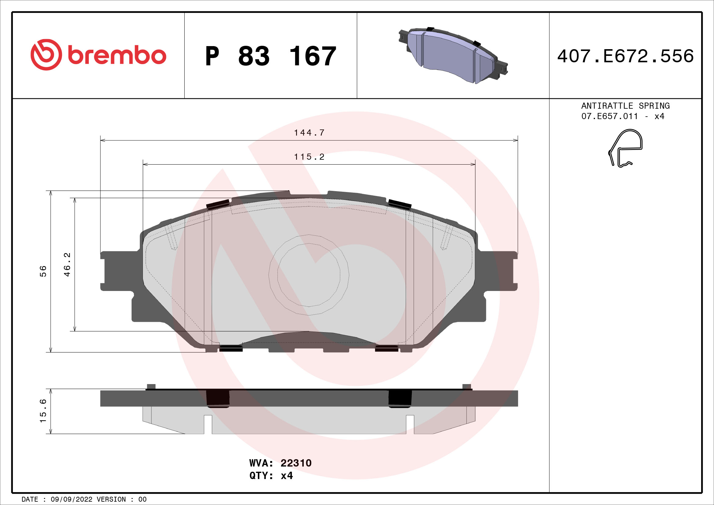 BREMBO P 83 167 Kit...