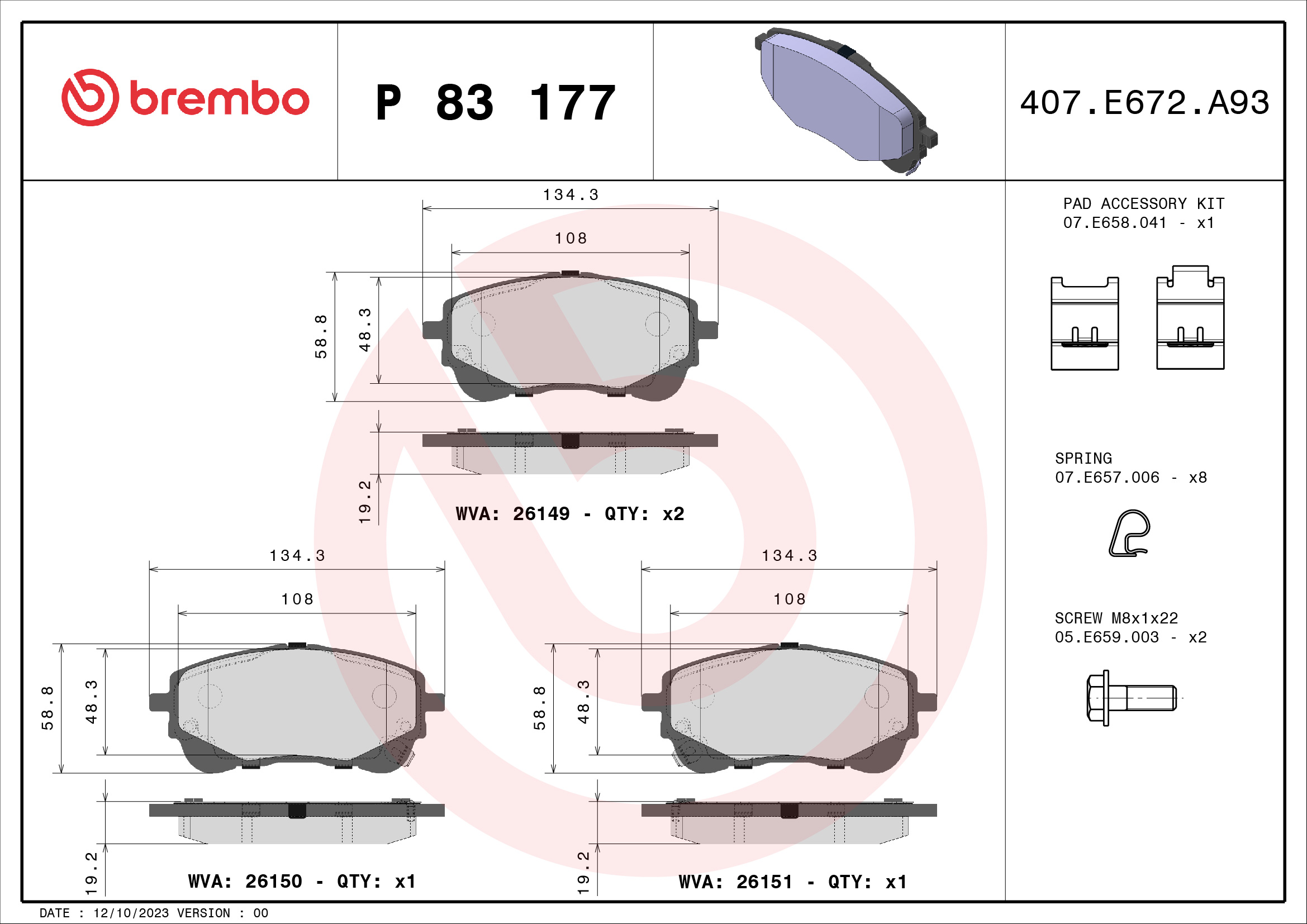 BREMBO P 83 177 Kit...