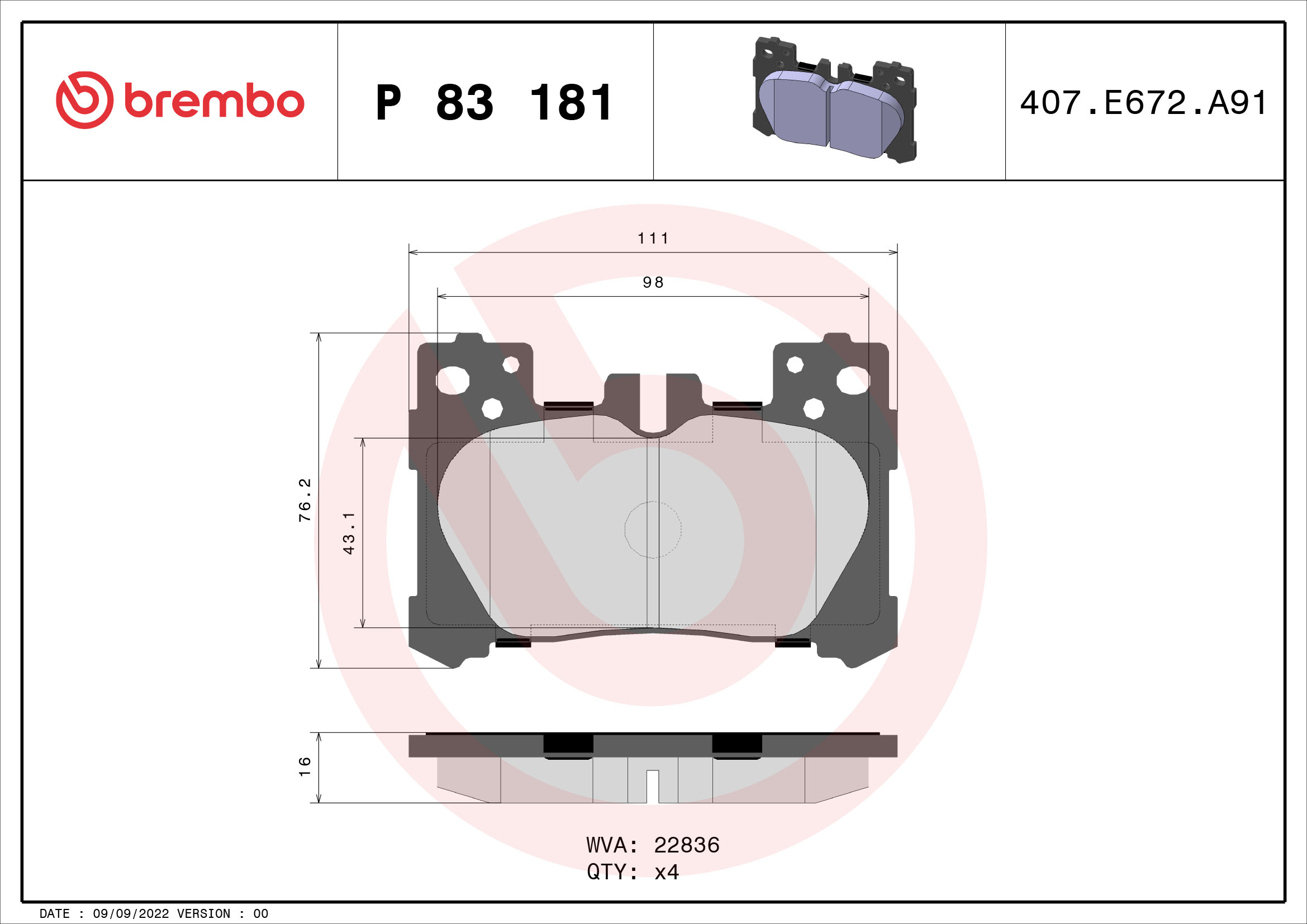 BREMBO P 83 181 Kit...