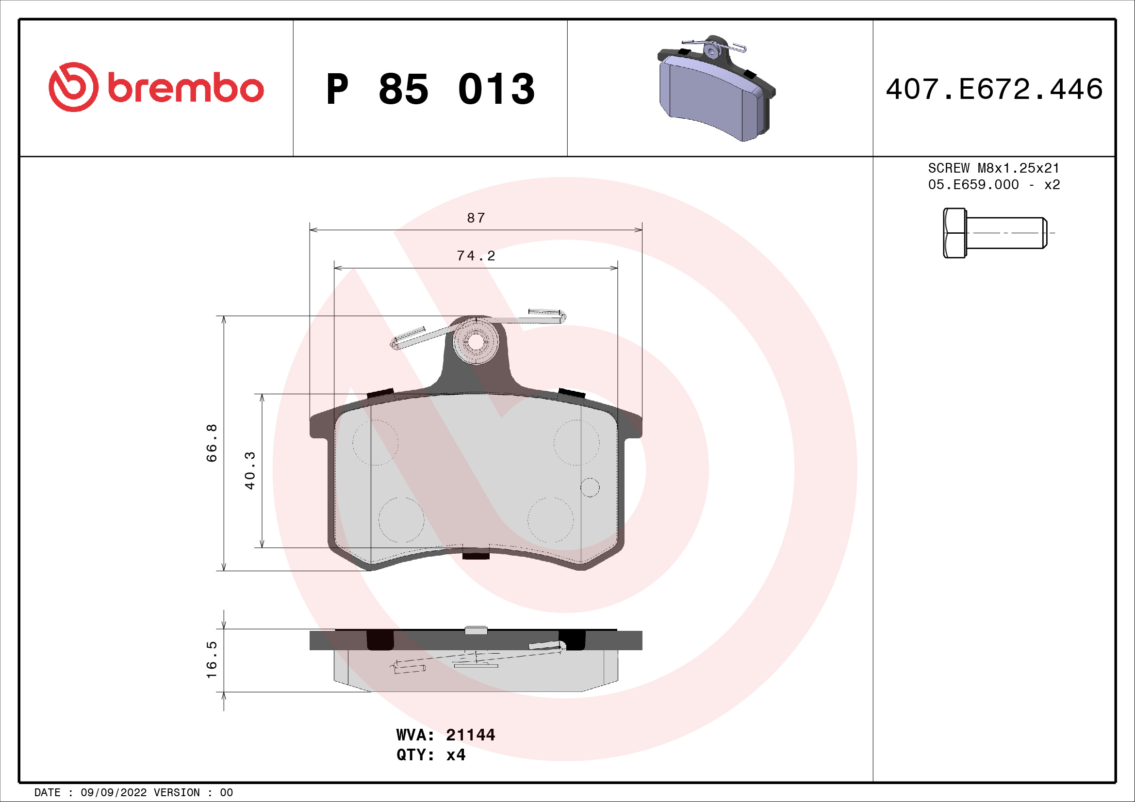BREMBO P 85 013 Kit...
