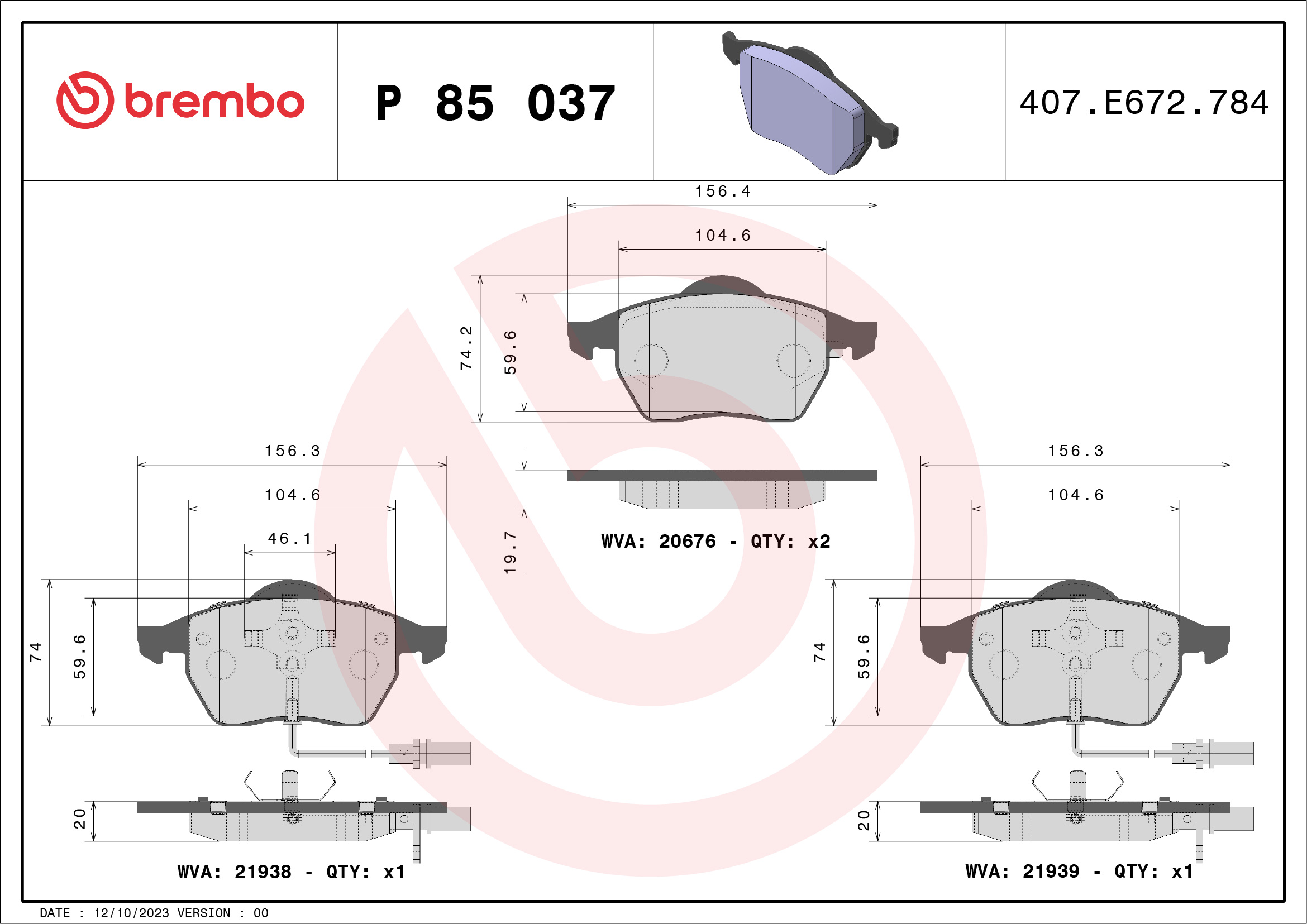 BREMBO P 85 037X Kit...