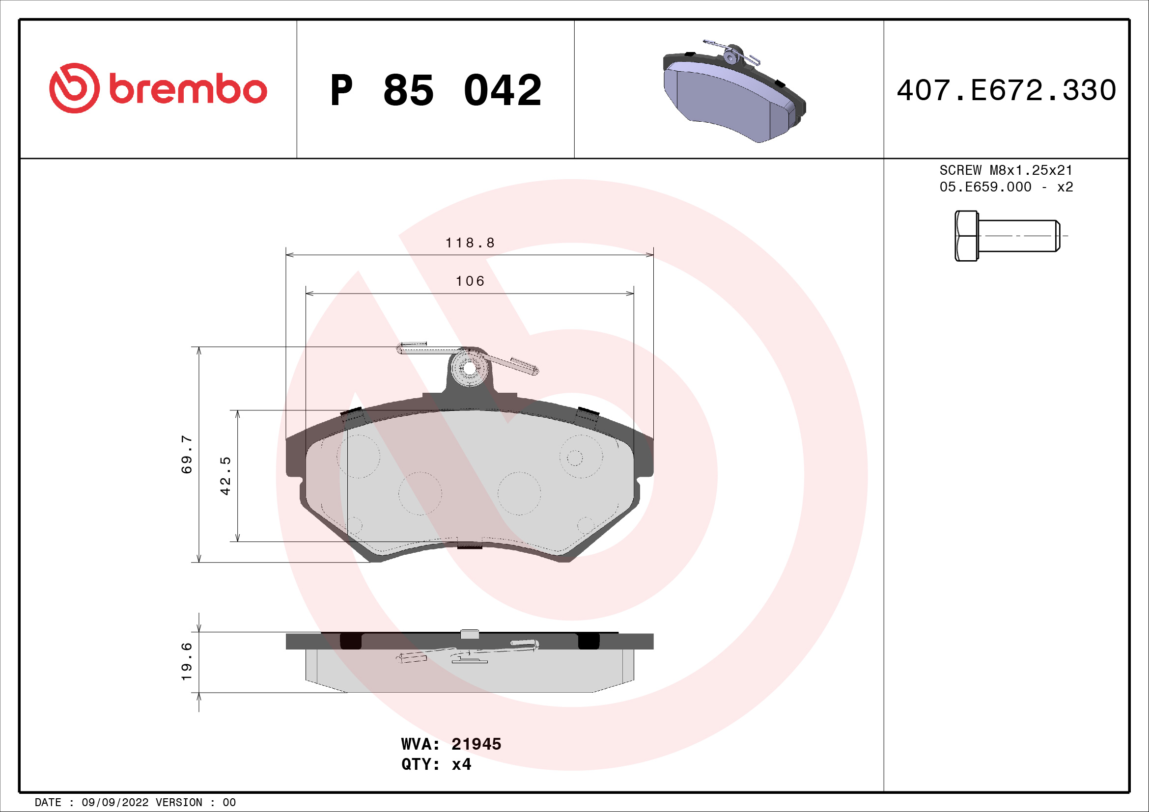 BREMBO P 85 042 Kit...