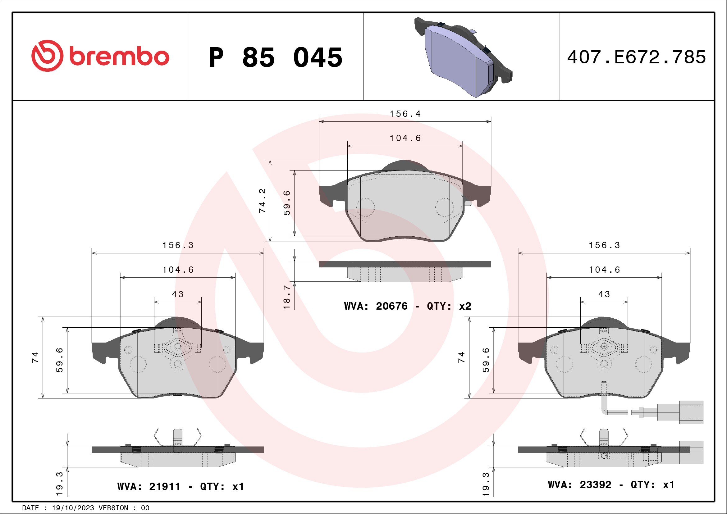 BREMBO P 85 045 PRIME LINE...