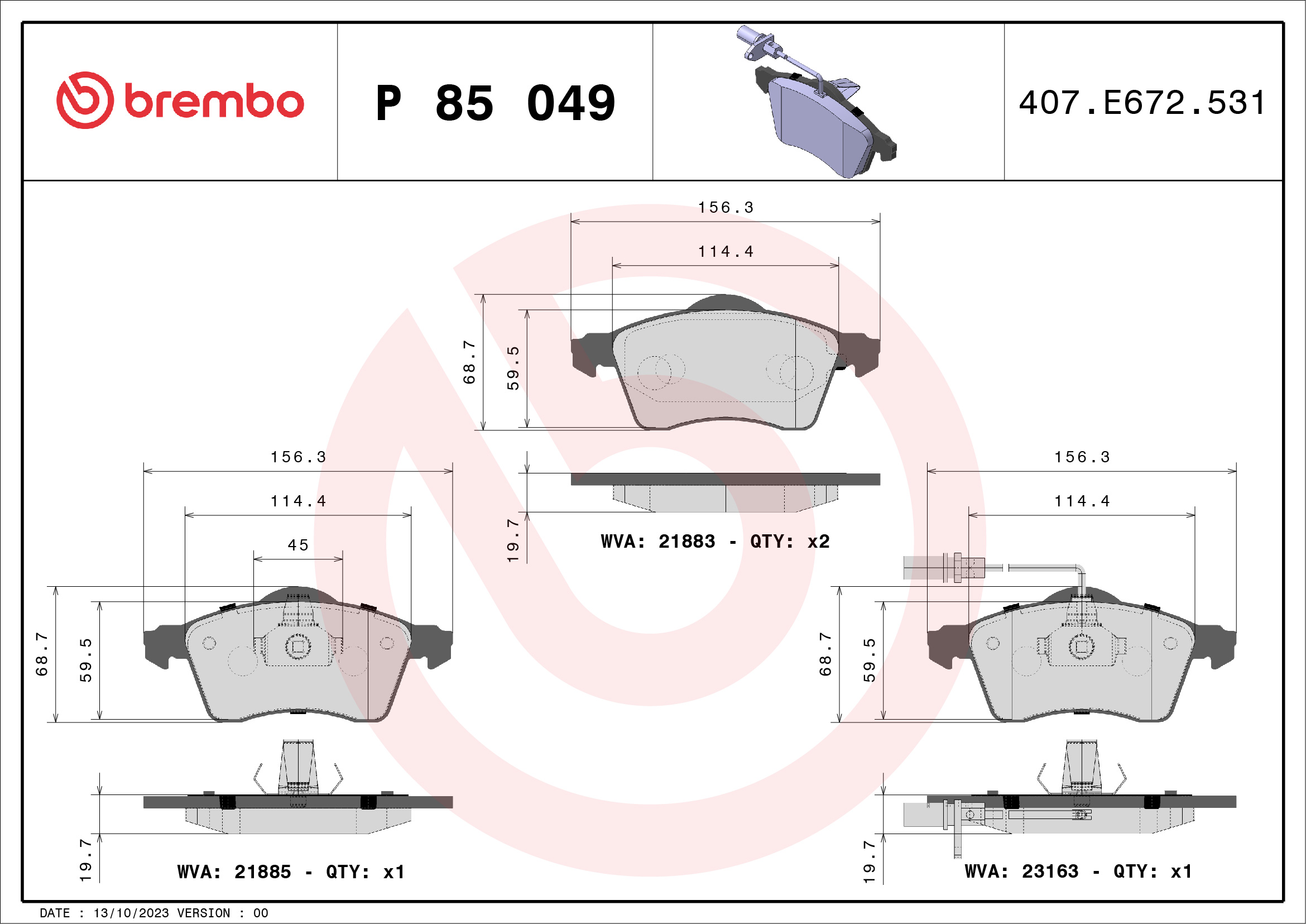 BREMBO P 85 049 Kit...