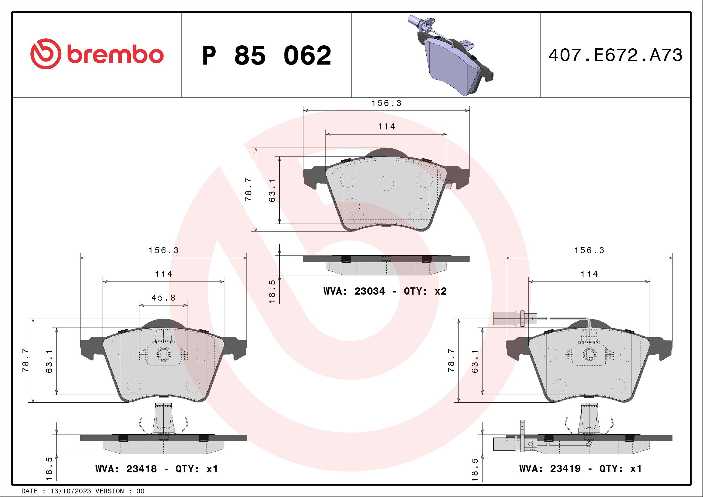 BREMBO P 85 062 PRIME LINE...