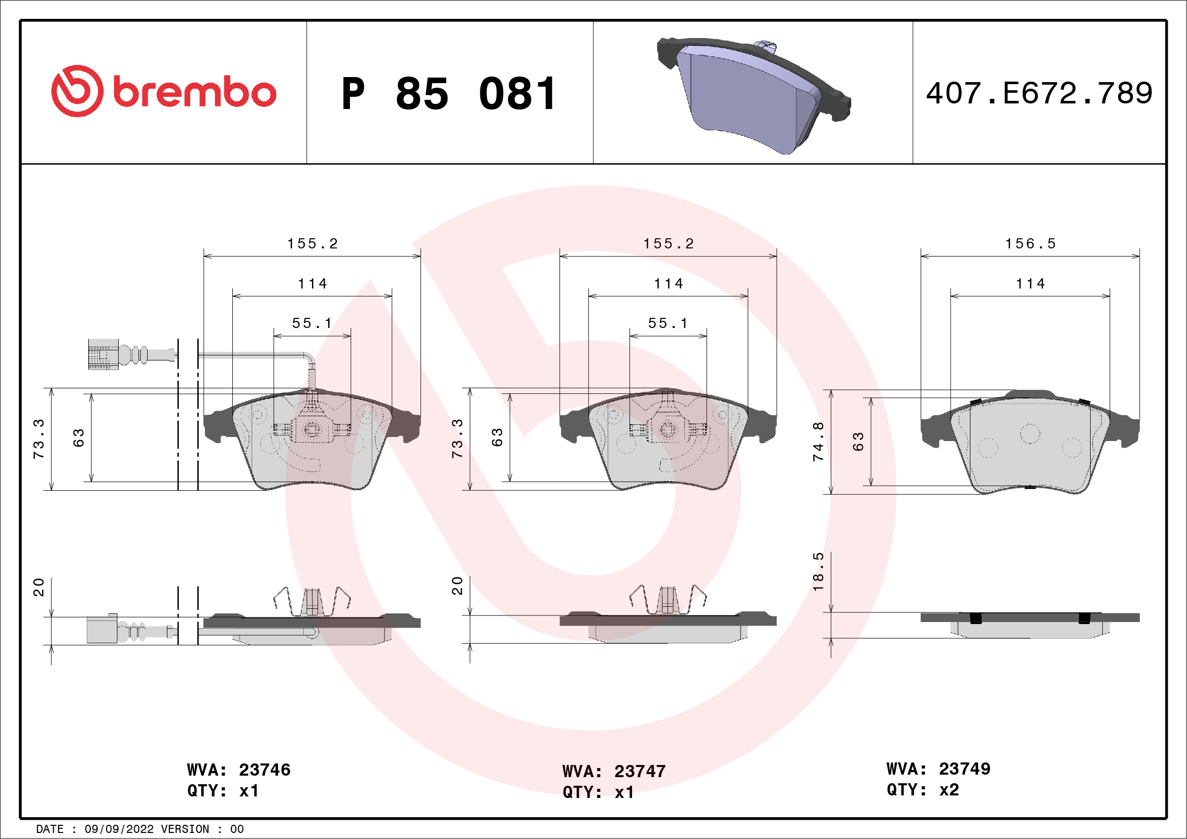 BREMBO P 85 081 Kit...