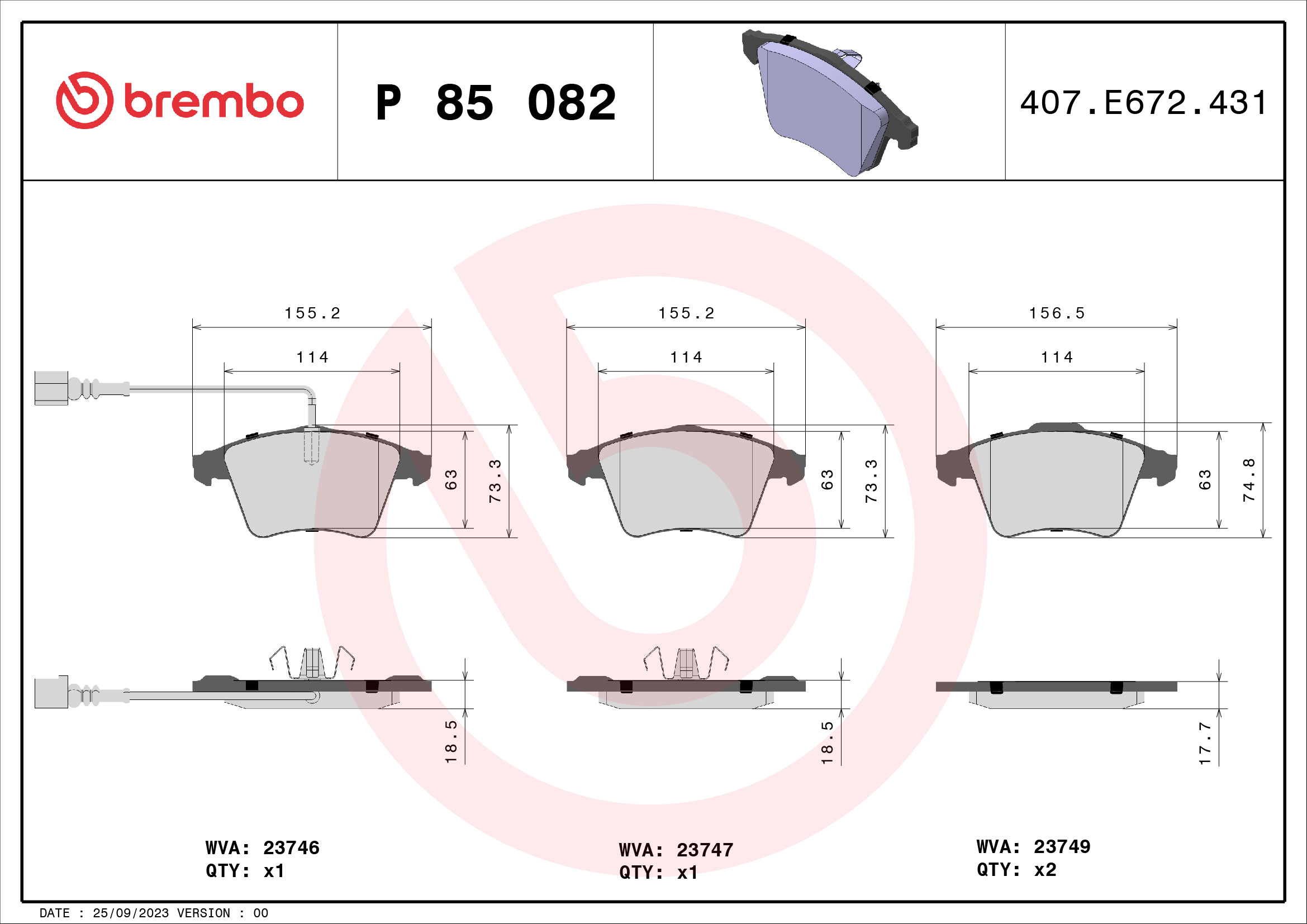 BREMBO P 85 082 Kit...